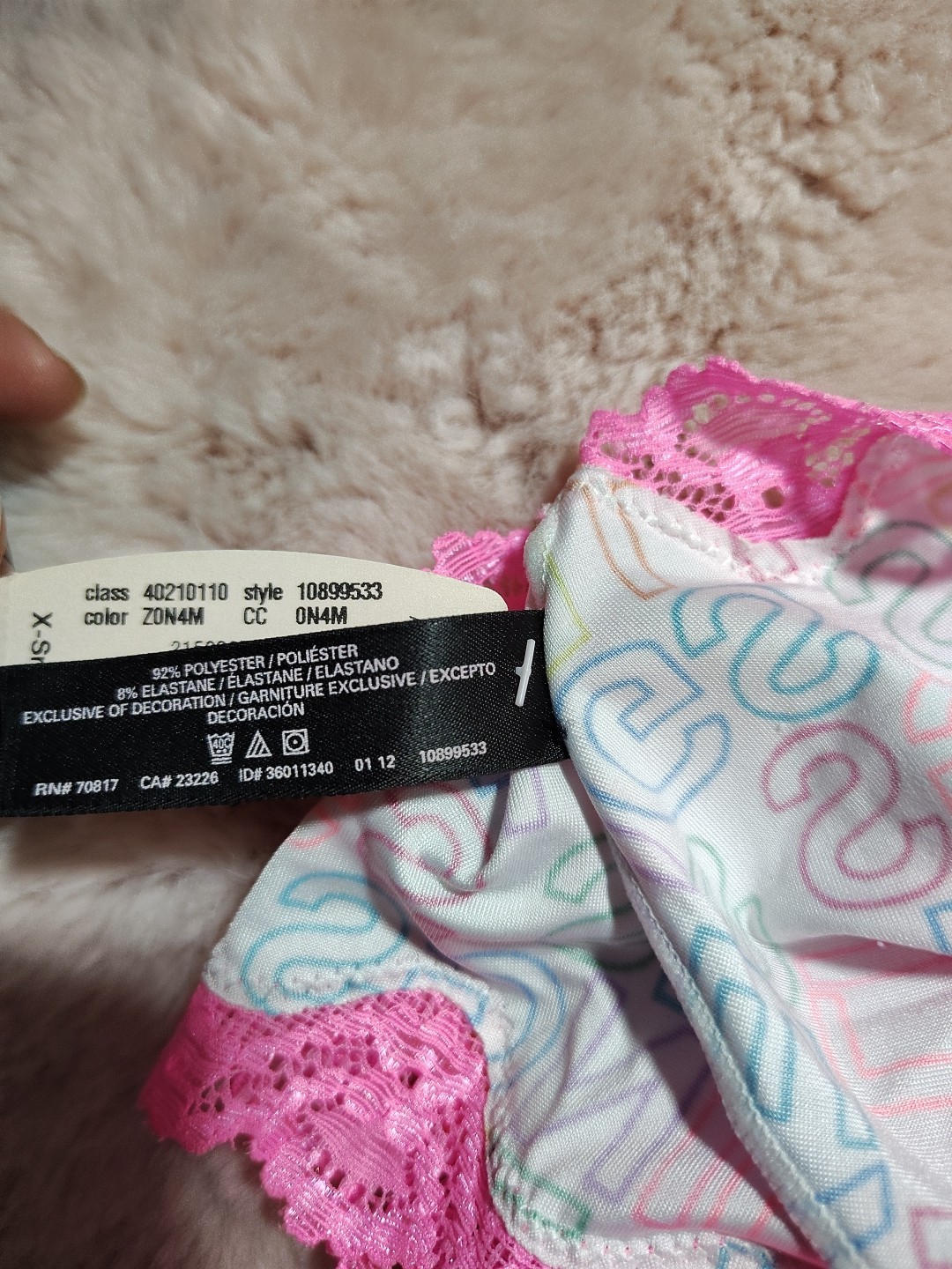 Victoria’s Secret Sexy Little Things Cheeky Bright Logo Lace Insert Large Rare