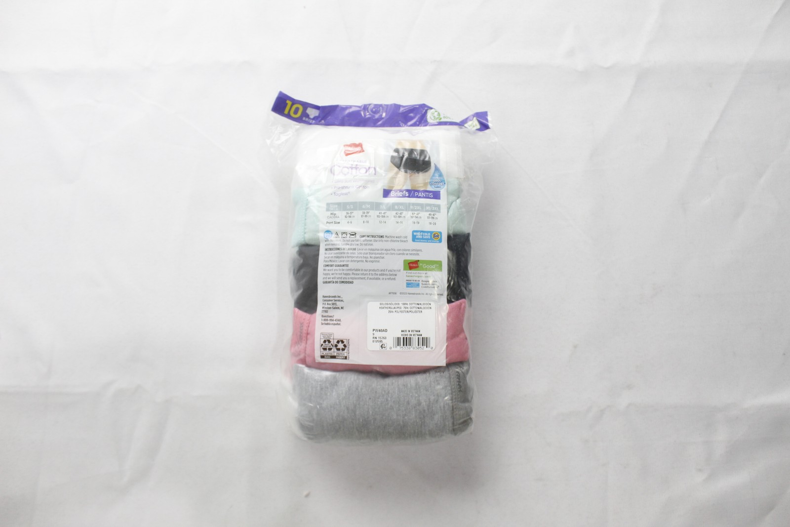 Hanes Women’s Breathable Cotton 10 Pack Tagless Briefs BM7 Multicolor Size: 9/2X