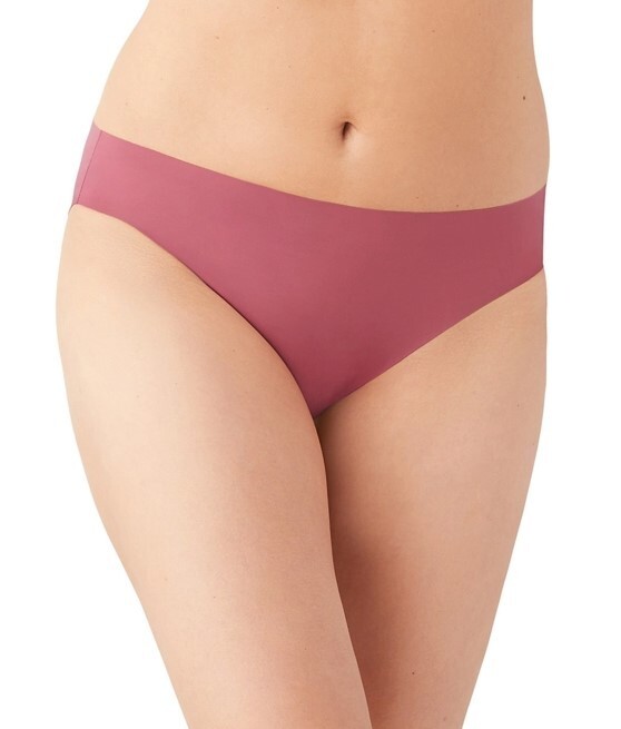 NWT Wacoal 873355 “Perfectly Placed” Nylon Laser Cut Bikini, Rose Wine (633)