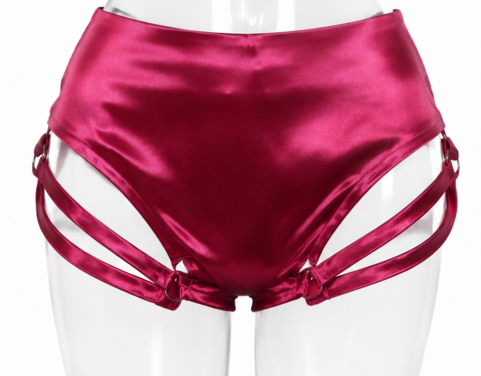 UNALAE Satin High-Waisted Panties, Pink, Solid, Women’s Regular Size US 8