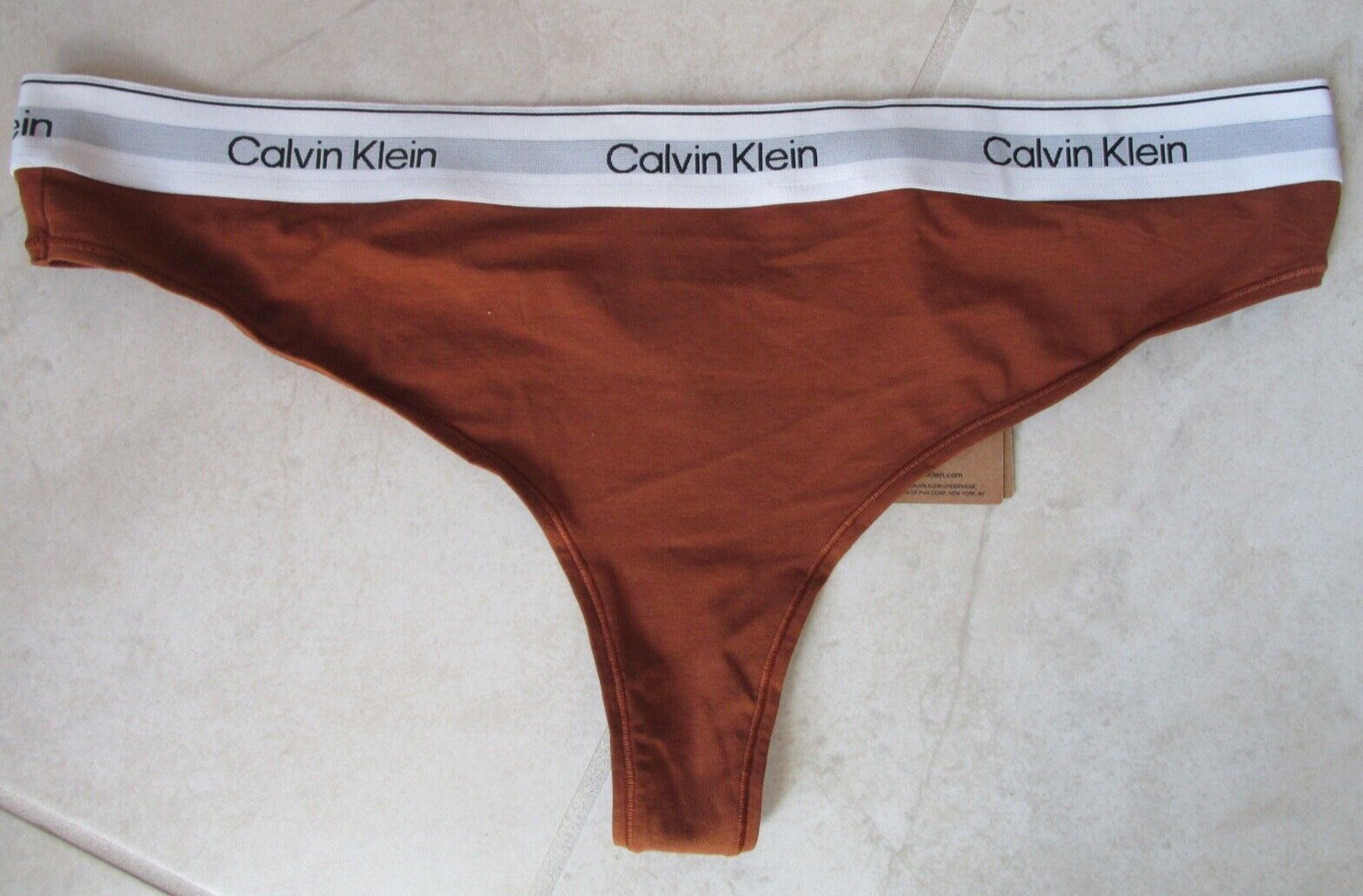 NEW Calvin Klein Modern Cotton Naturals Thong Underwear WOMENS 3X Brown $22.00