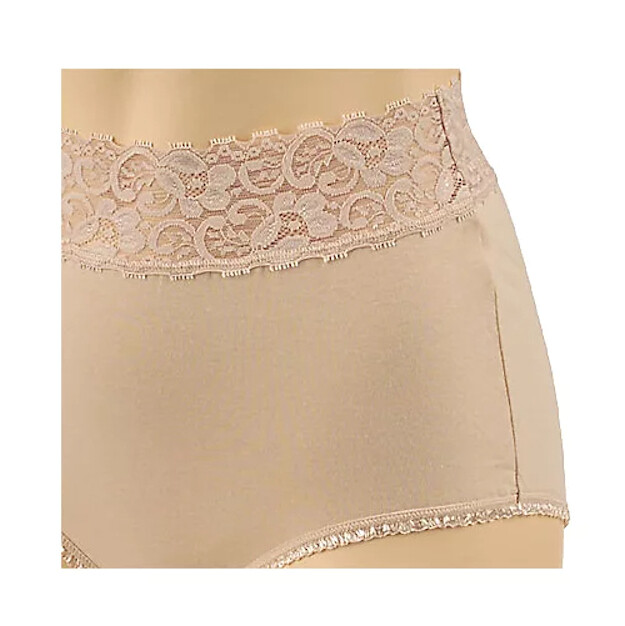 Barely Breezies 2pr Cotton Lycra Full Cut Panties UltimAir NEUTRAL A39384 Size 7