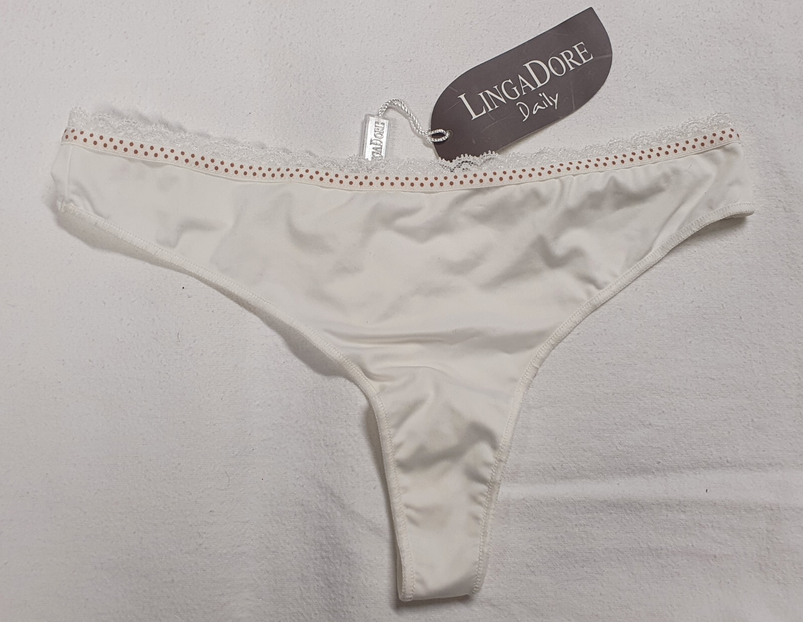 Pure erotic: Lingadore thong Daily 1109, size 34 – XS, ivory, new + tags