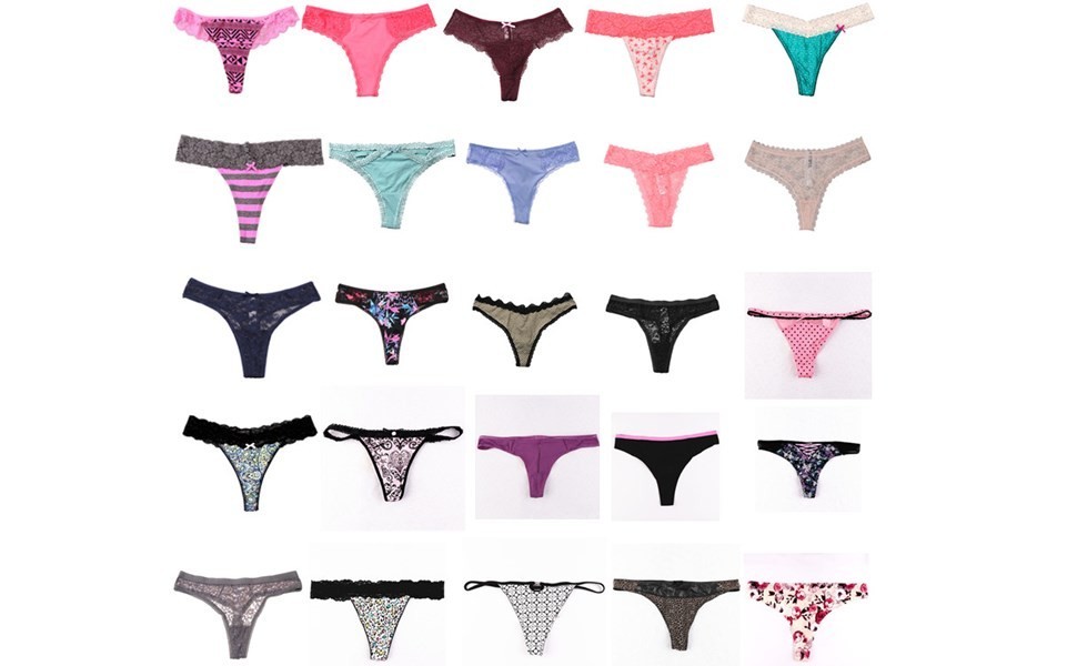 20pcs Mixed Sexy Underwear T-Back Thong G-String Underpants Sexy Lacy Panties