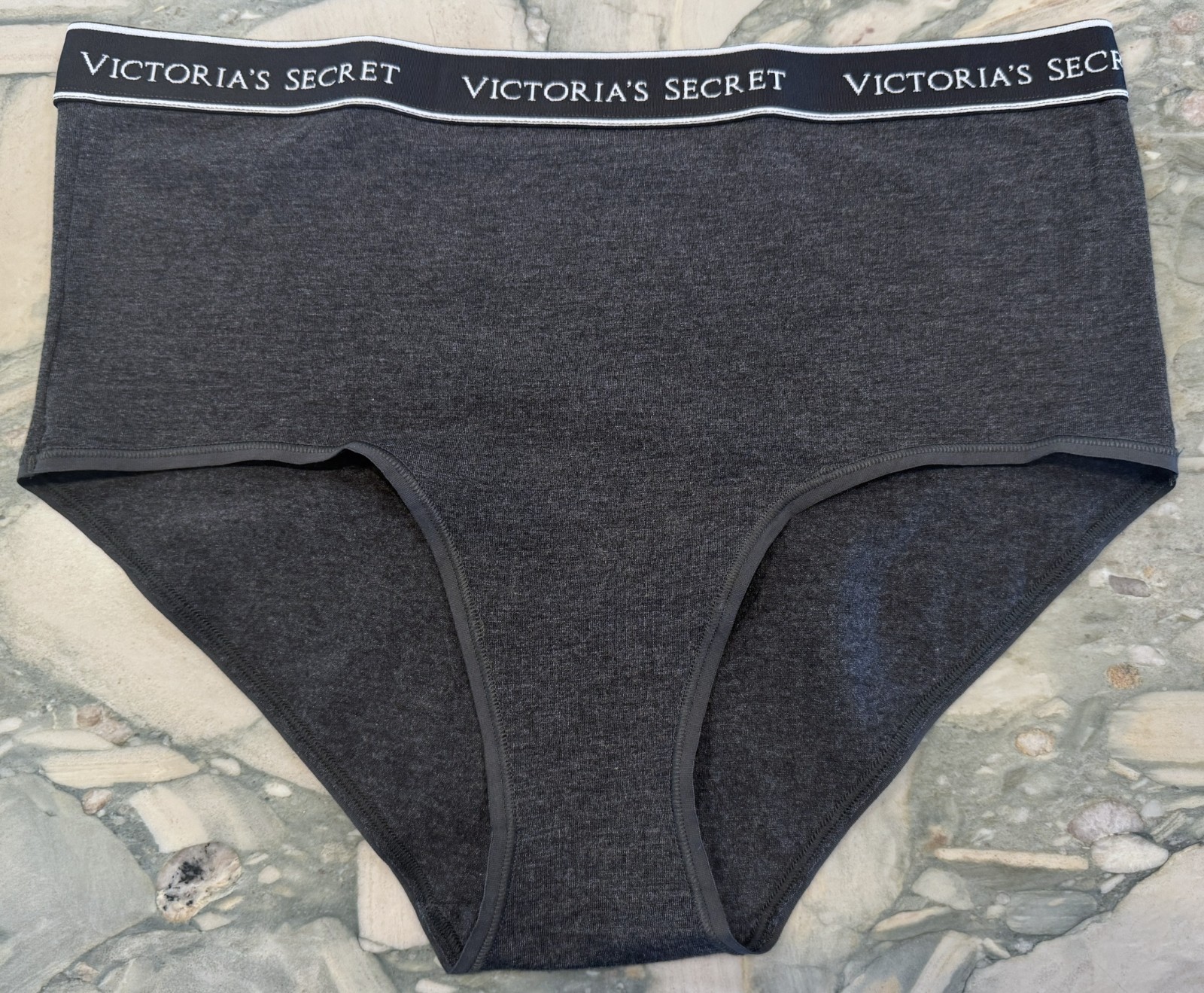 NEW Victoria Secret Logo Modal Cotton High Waist Brief – Charcoal Gray XL or XXL