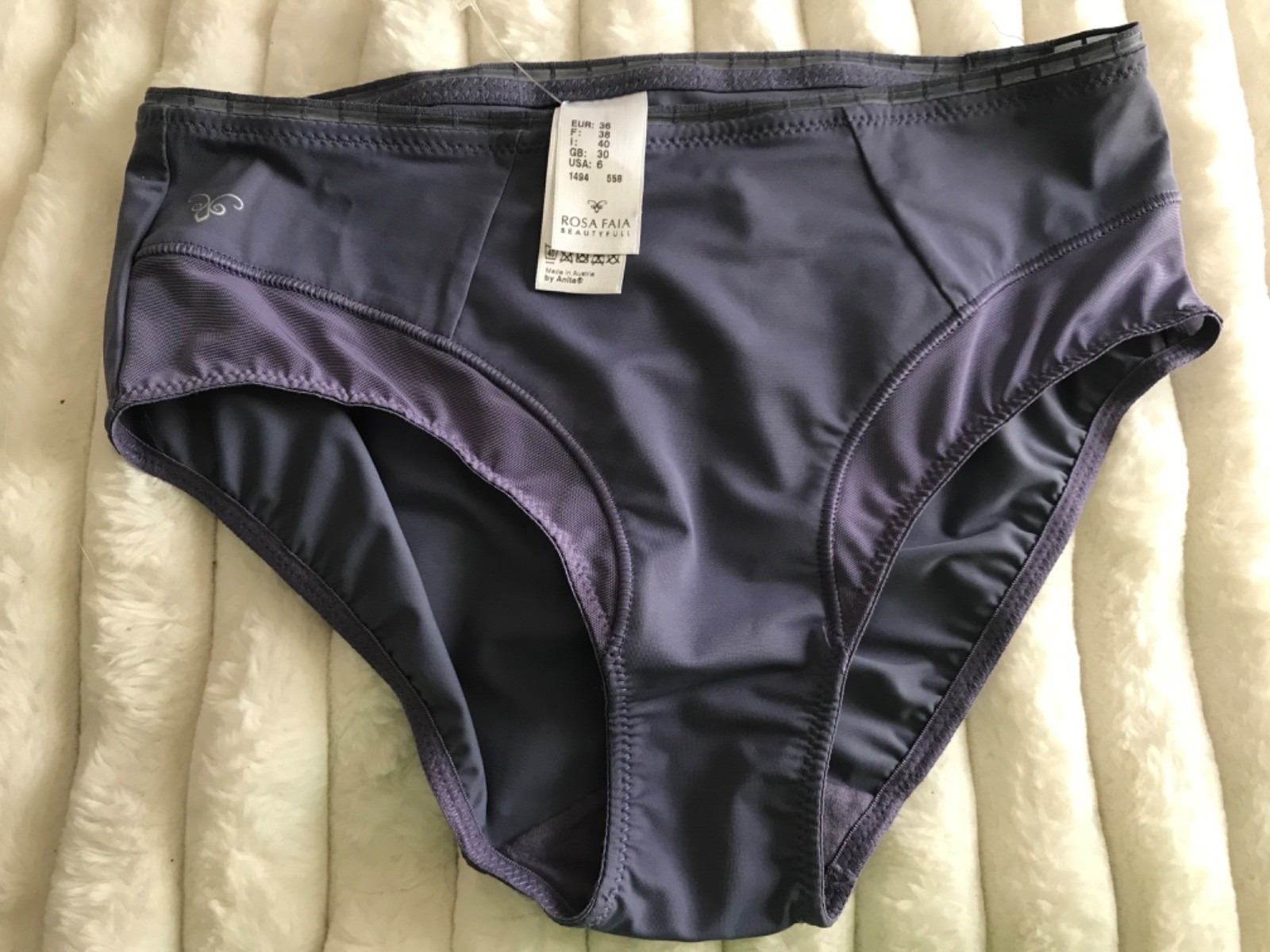Rosa Faia SKIN 1494 Twin Firm Women`s High-waist Brief uk 10 slate blue NEW