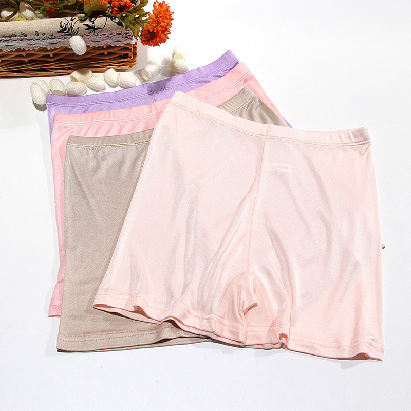 Lady Knitted Silk Shorts Stretch Boxer Underwear Underpant Knicker Safety Pants