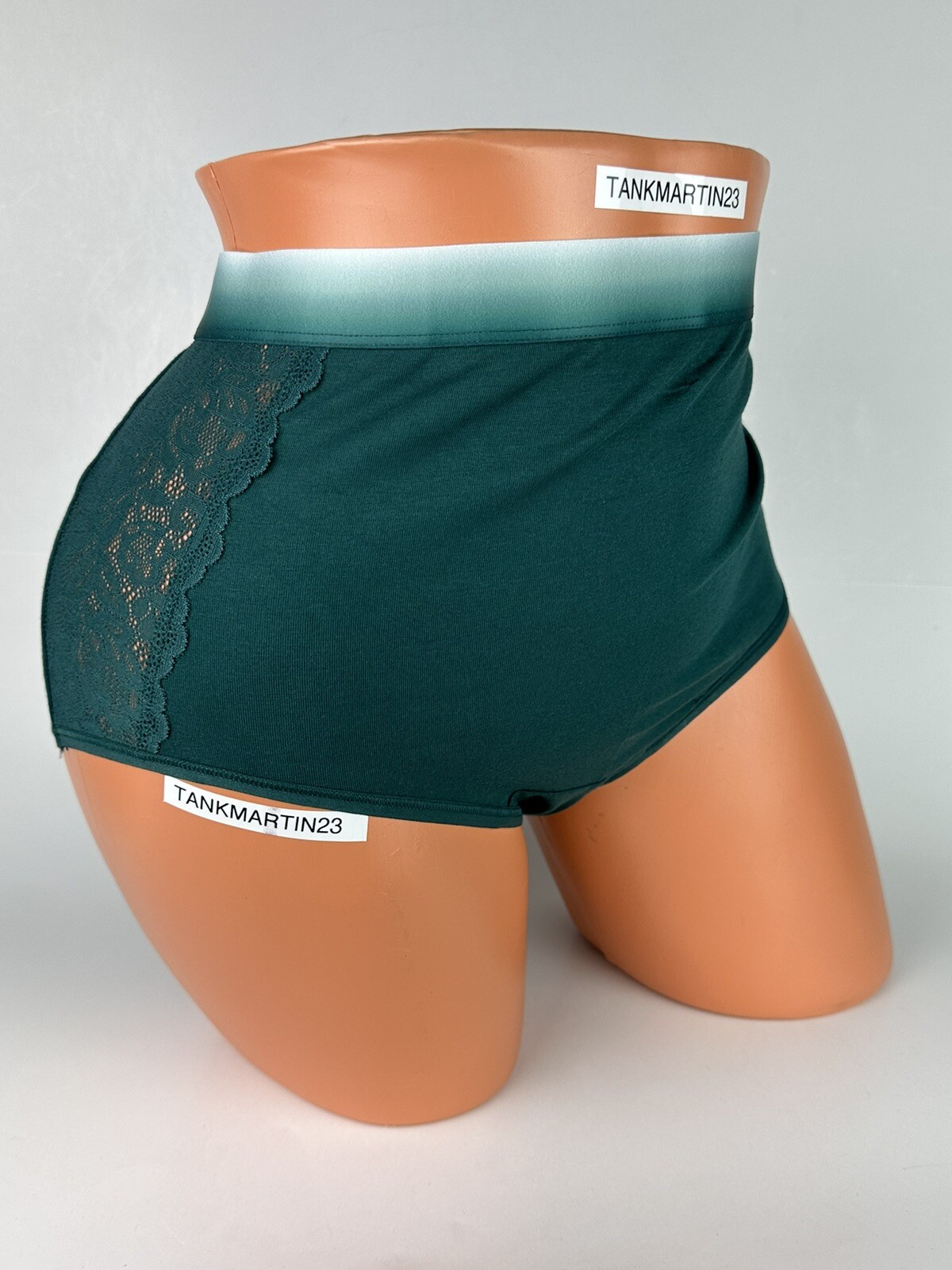LANE BRYANT CACIQUE COTTON FULL BRIEF PANTIES 18/20 PLUS Green Ombre Lace Sides