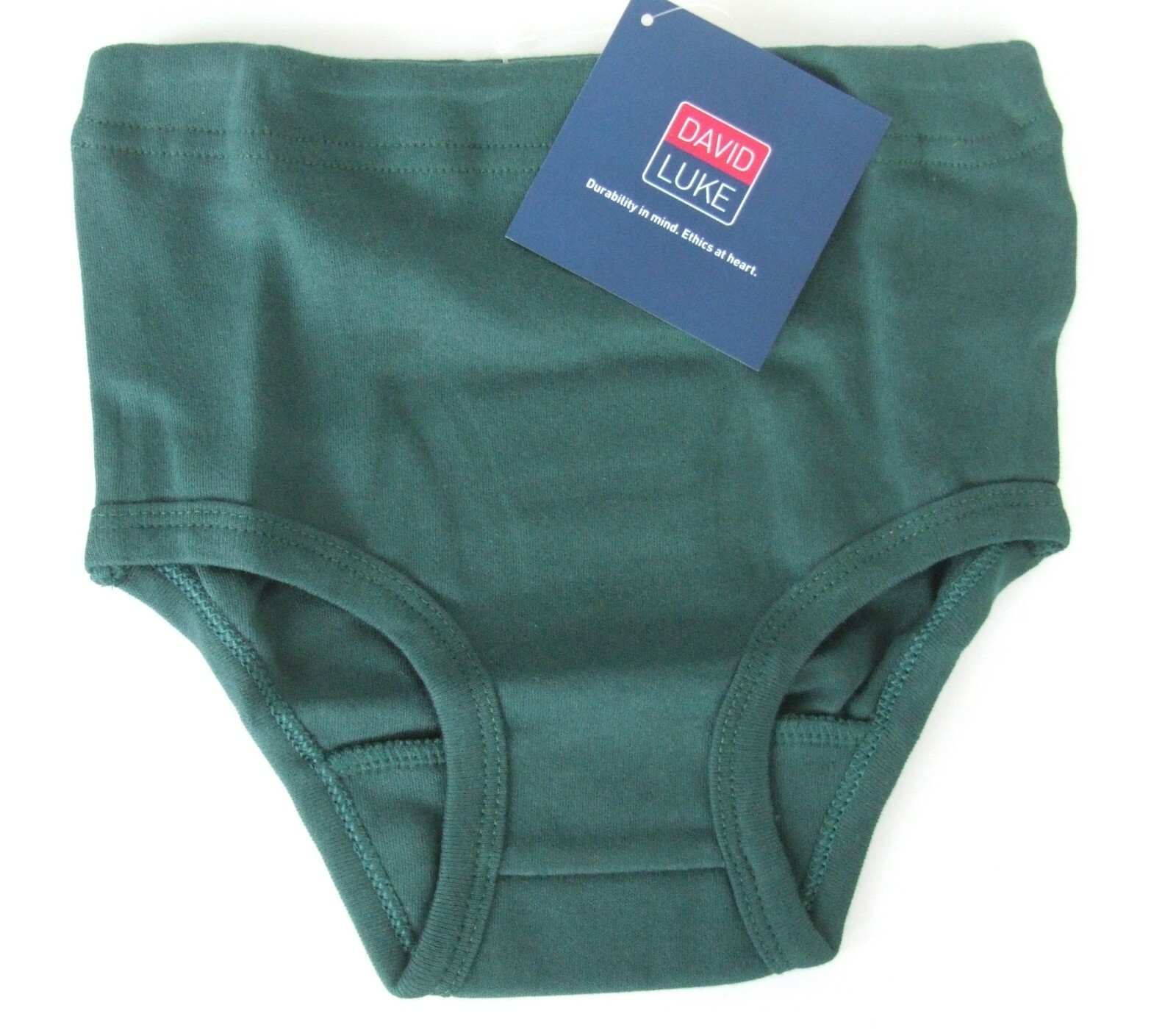 David Luke School Gym Knickers size 12 30in Netball Games PE Briefs Cotton Green