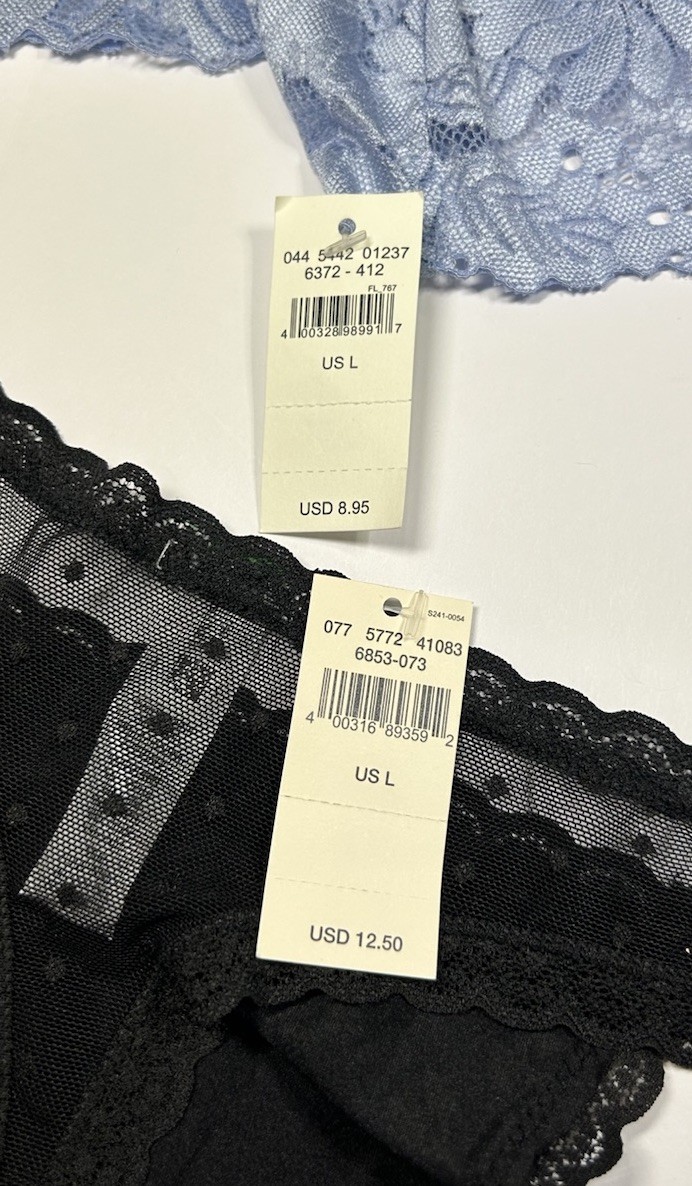 Aeries Womens Panties Underwear Lot Of 4 NWT Thong Size XL
