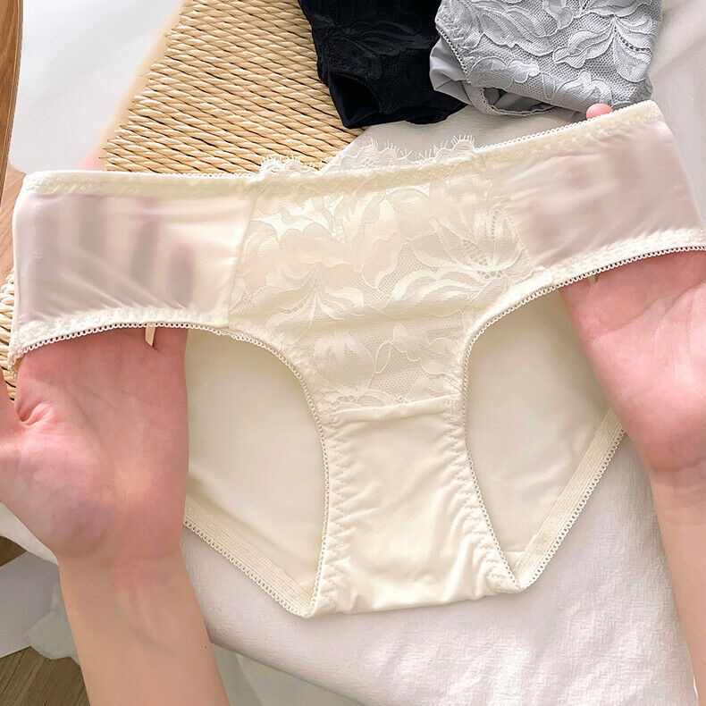 6 Pack Lot Sexy Ladies Womens Panties Briefs Ice Silky Lace Underwear Intimates