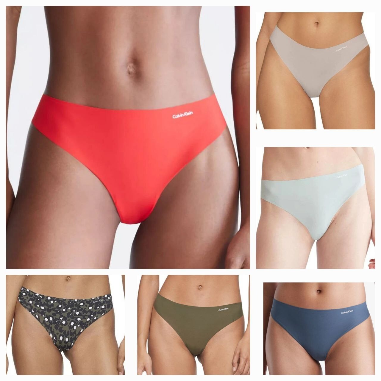 Calvin Klein Thong Panty Blue Edge, Seamless Nylon Blend, Medium