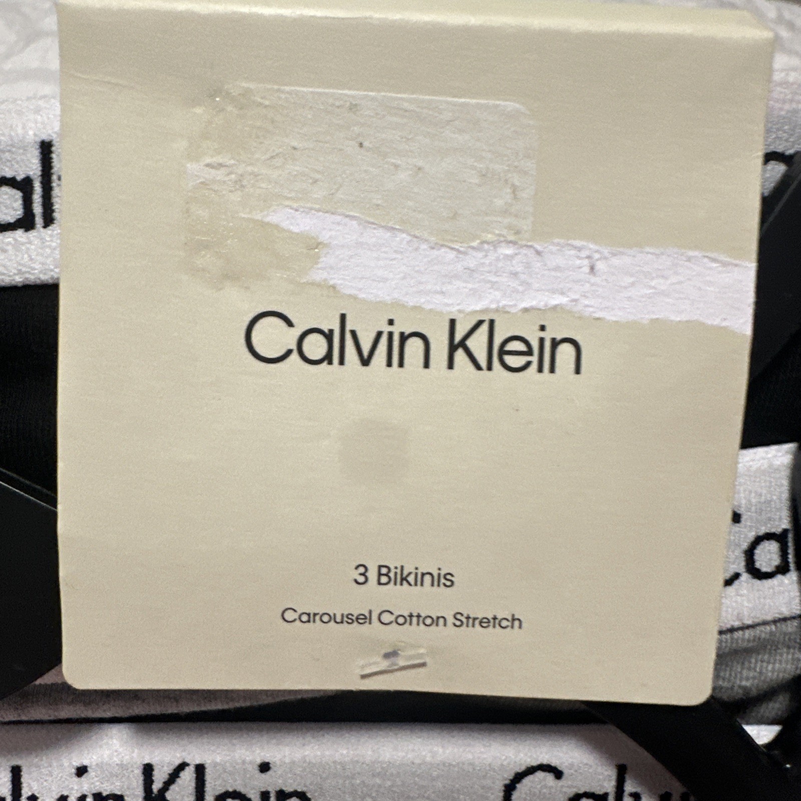 CALVIN KLEIN Women’s 3 Bikinis Size L cotton Stretch