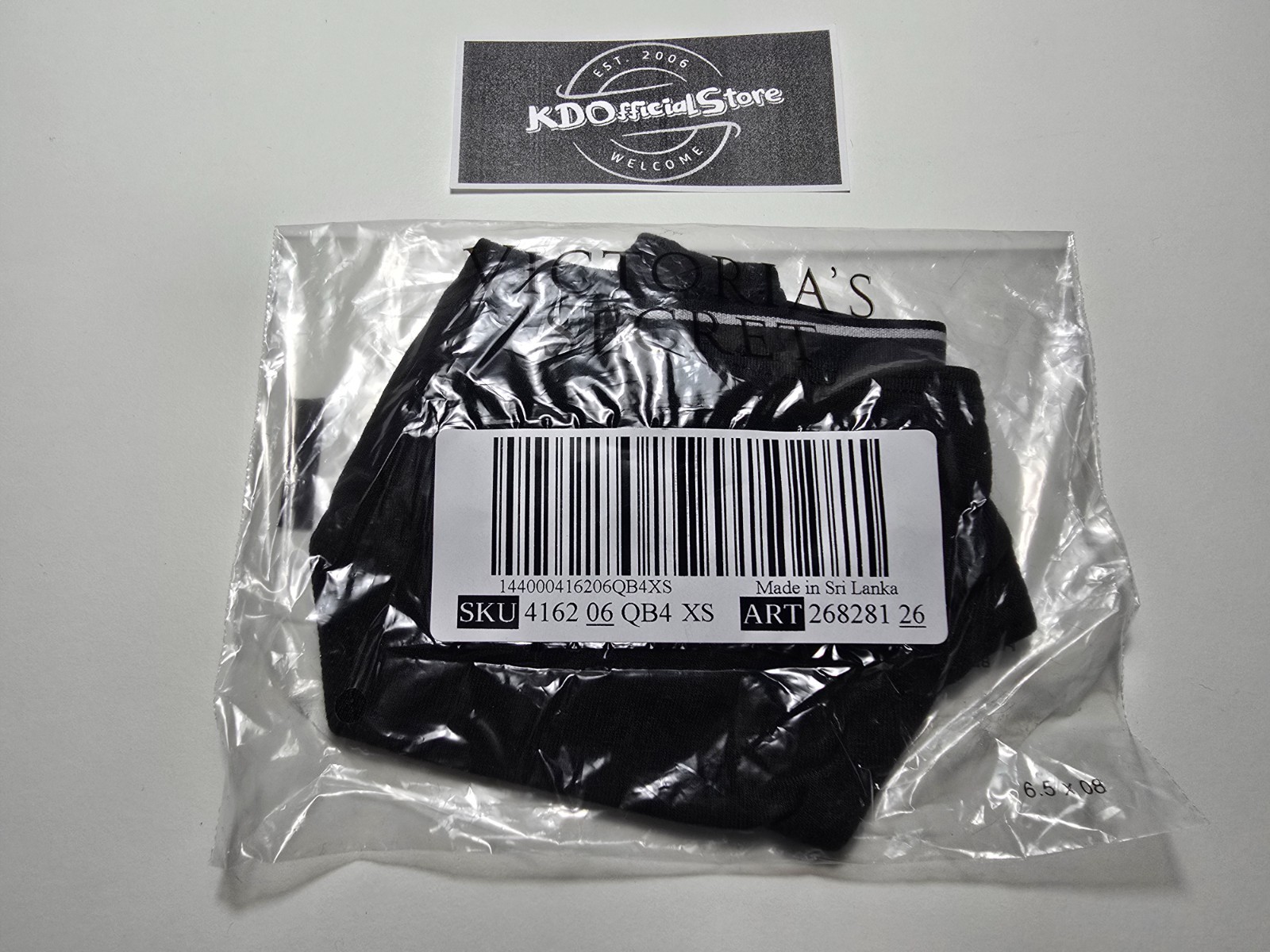 XS Victoria’s Secret PINK Logo Cotton High Leg Thong Panties Pure Black