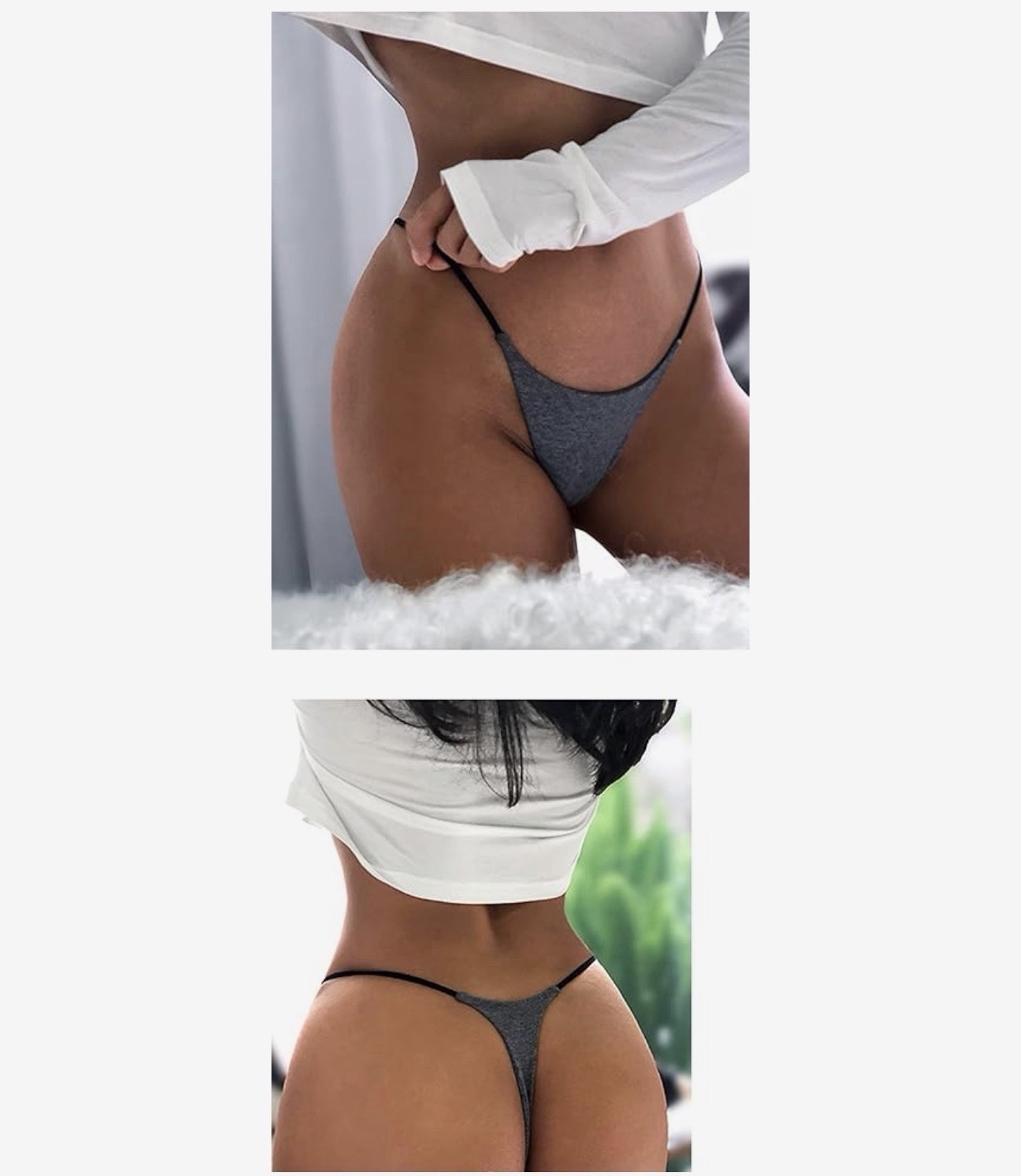 4 PACK Thong String High Rise High Leg Sexy Color Opaque Women’s Panties