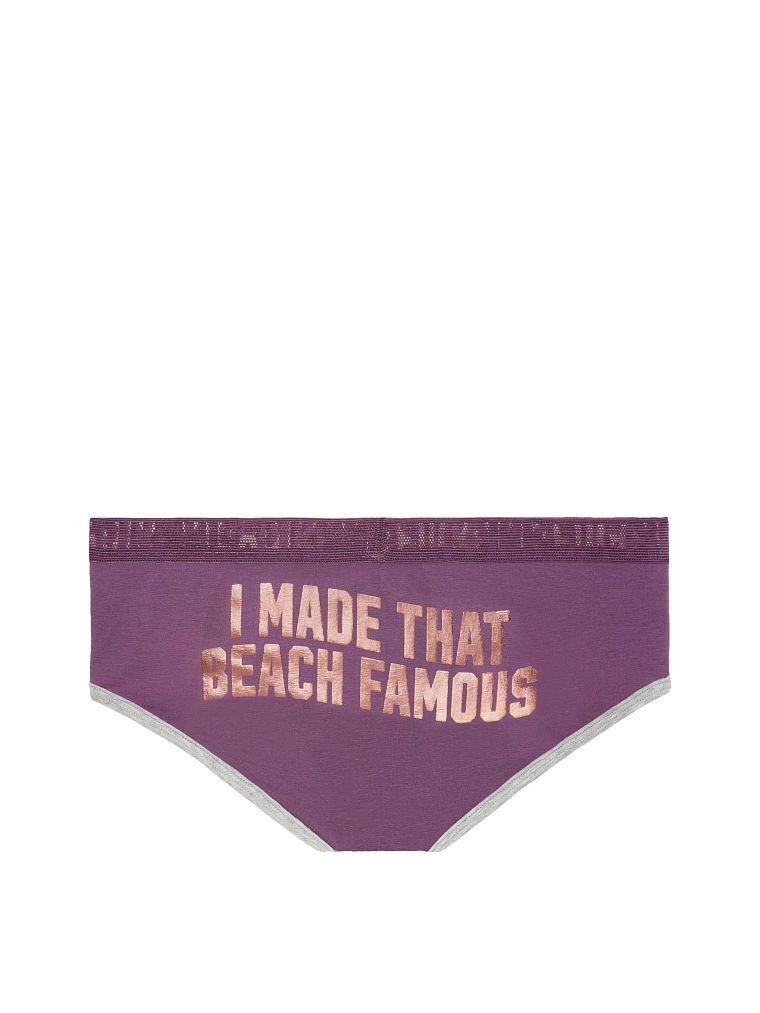 Victoria’s Secret PINK Mesh Trim Hipster Panty Deep Purple