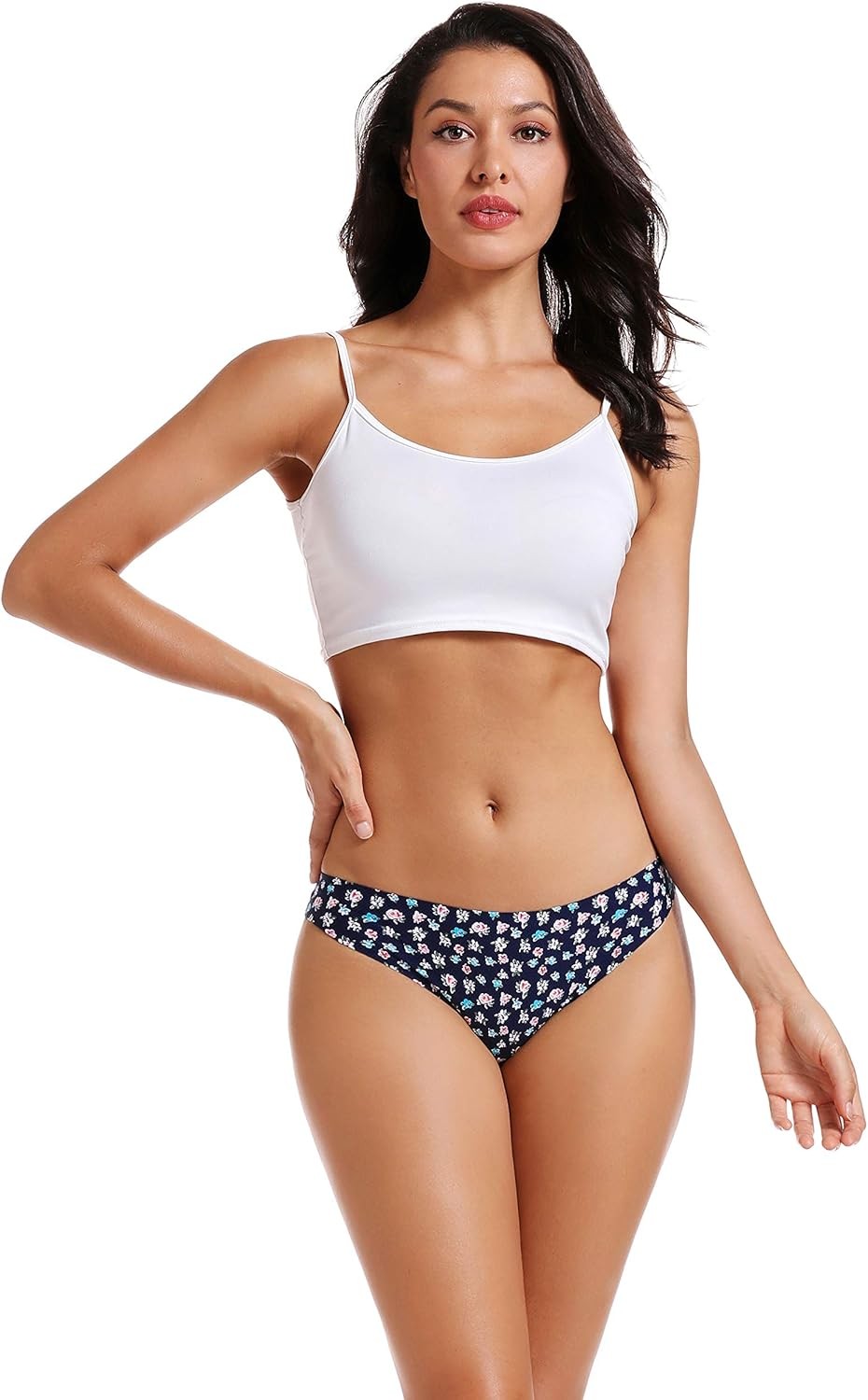 Voenxe Women’s Seamless Thong Underwear, 5-Pack Breathable Comfort Panties