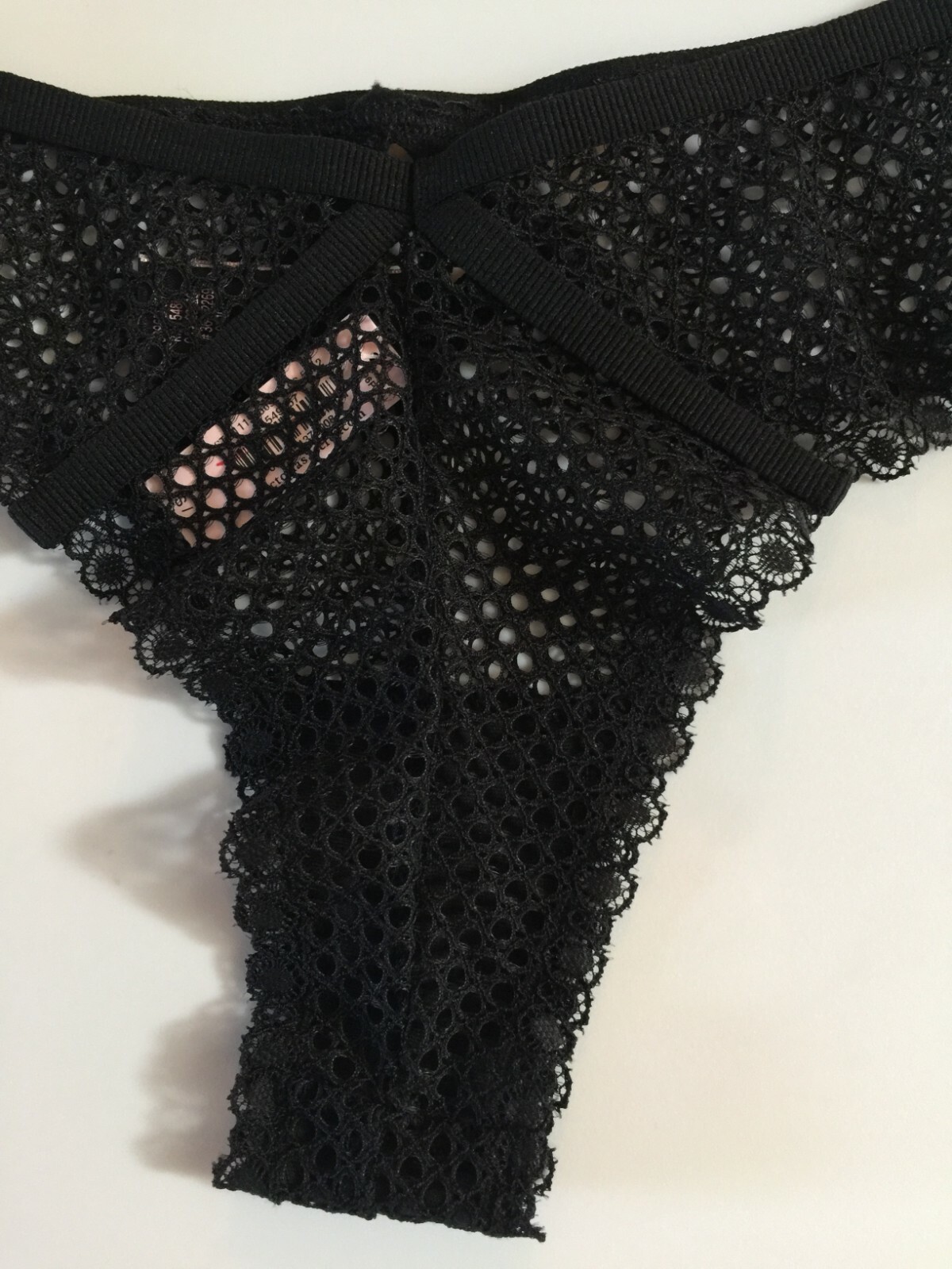 Victorias Secret Black Fishnet Brazilian Panties Size S Very Sexy Split Waist