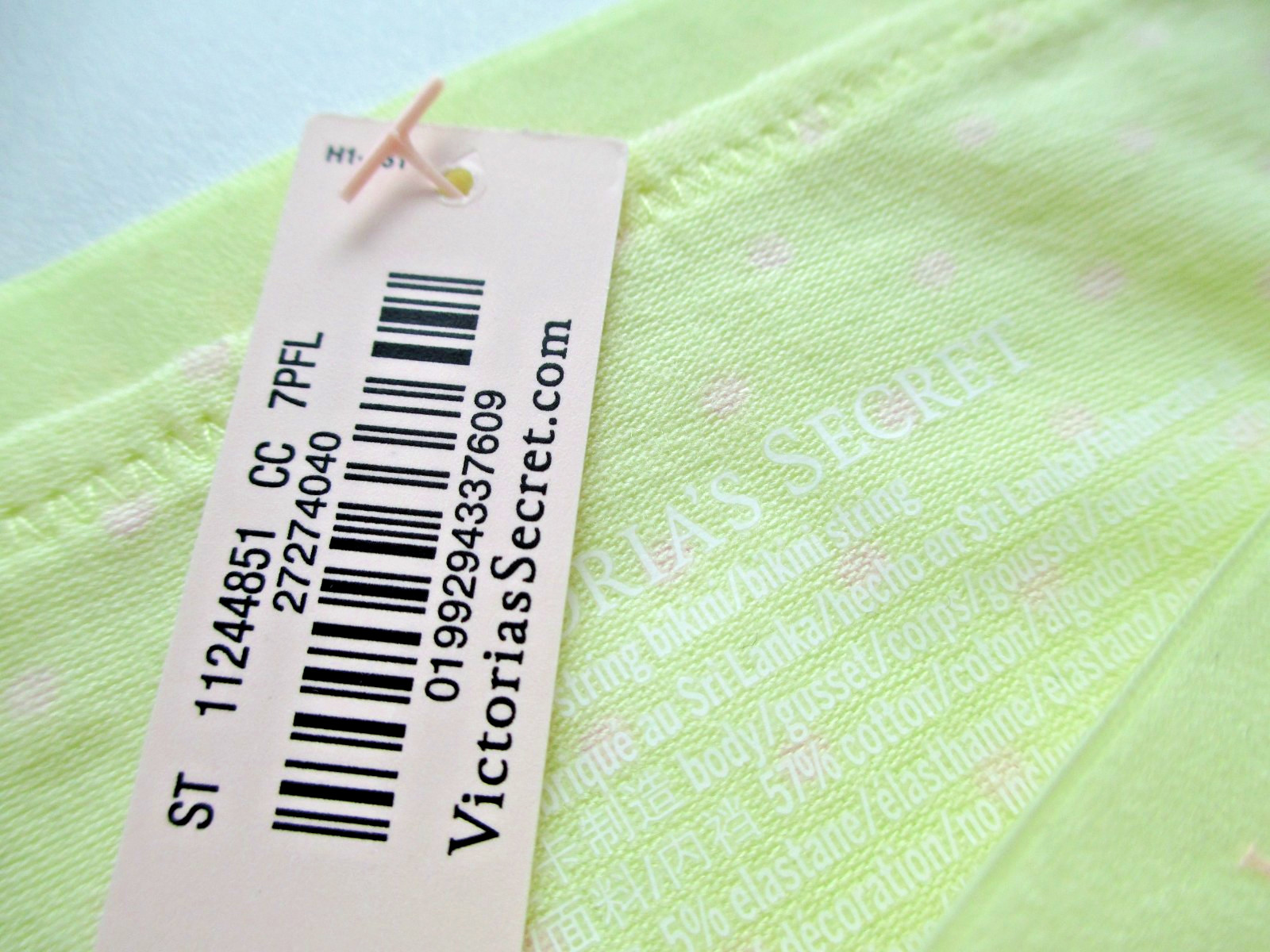 VICTORIA’S SECRET Cotton String Bikini Panty S M L XL Yellow NWT Polka Dot VS