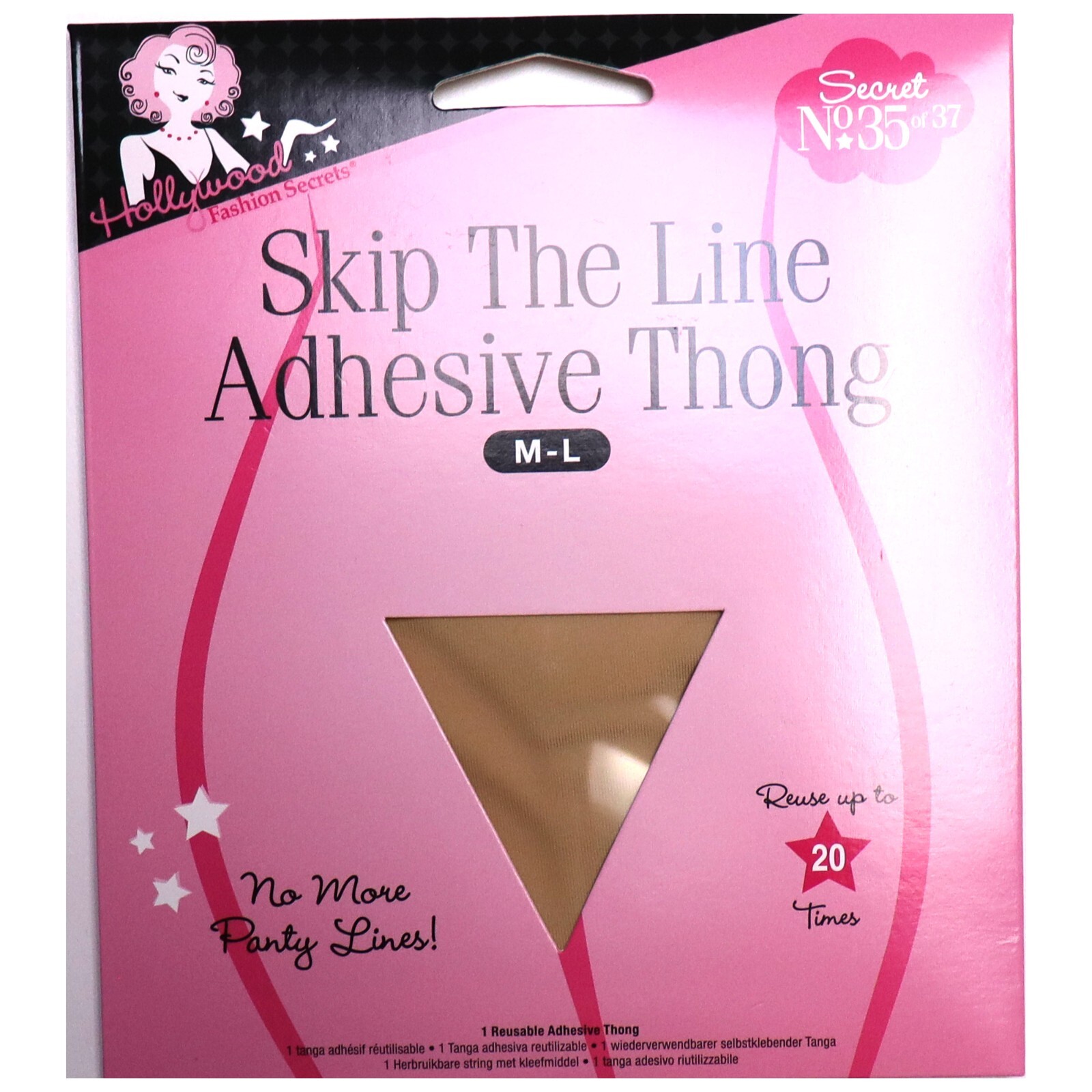 Skip The Line Adhesive Thong Hollywood Fashion Secrets M-L New, Comfortable Fit