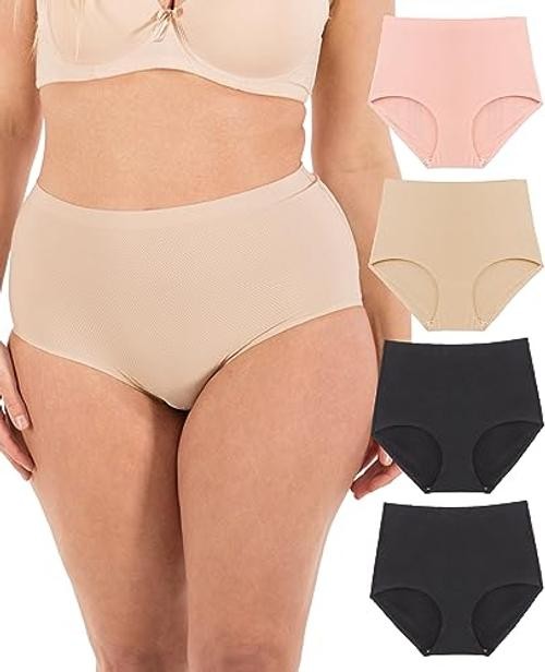 Seamless Laser Cut 5X-Large Plus Performance Mesh High-waist – 4pack