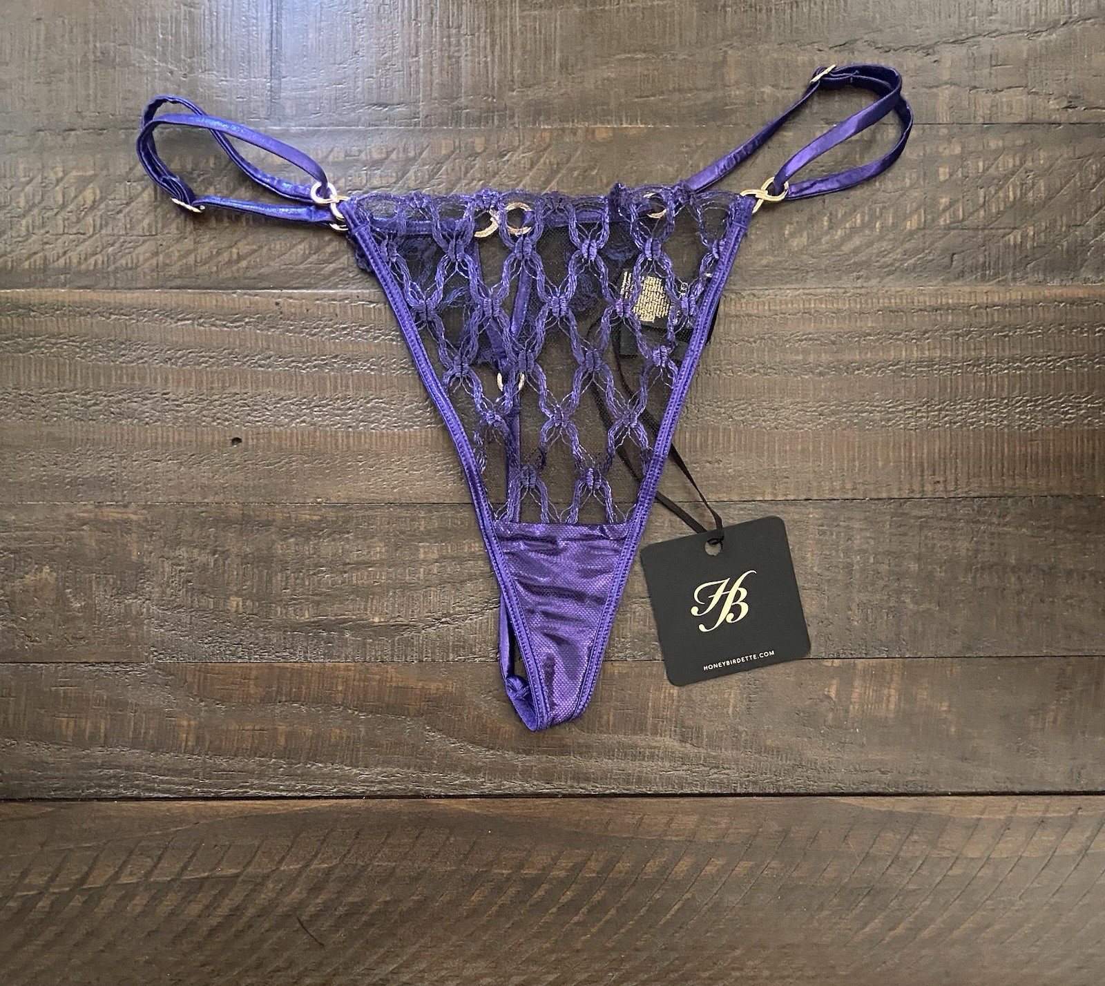 Honey Birdette Celeste Indigo Thong Panty Size L