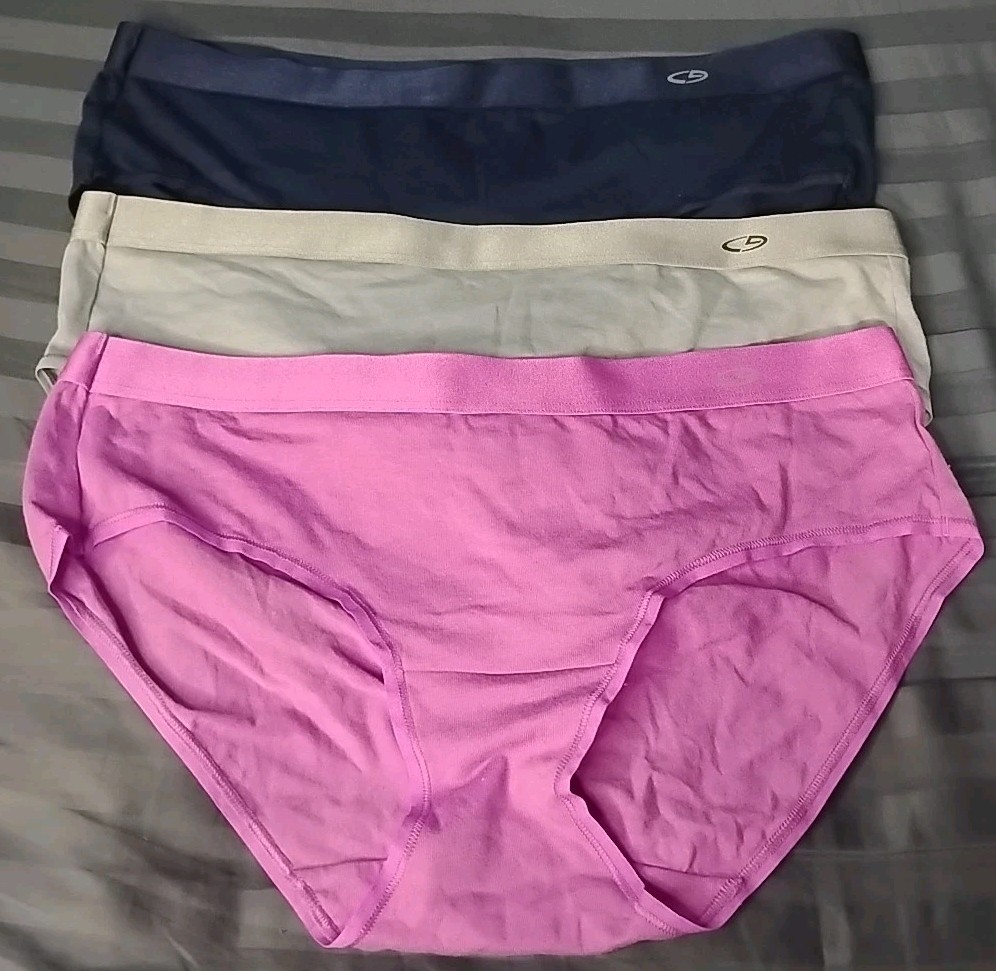 3x Champion Underwear Size L Women’s Stretch Panties Hipster Briefs Assorted