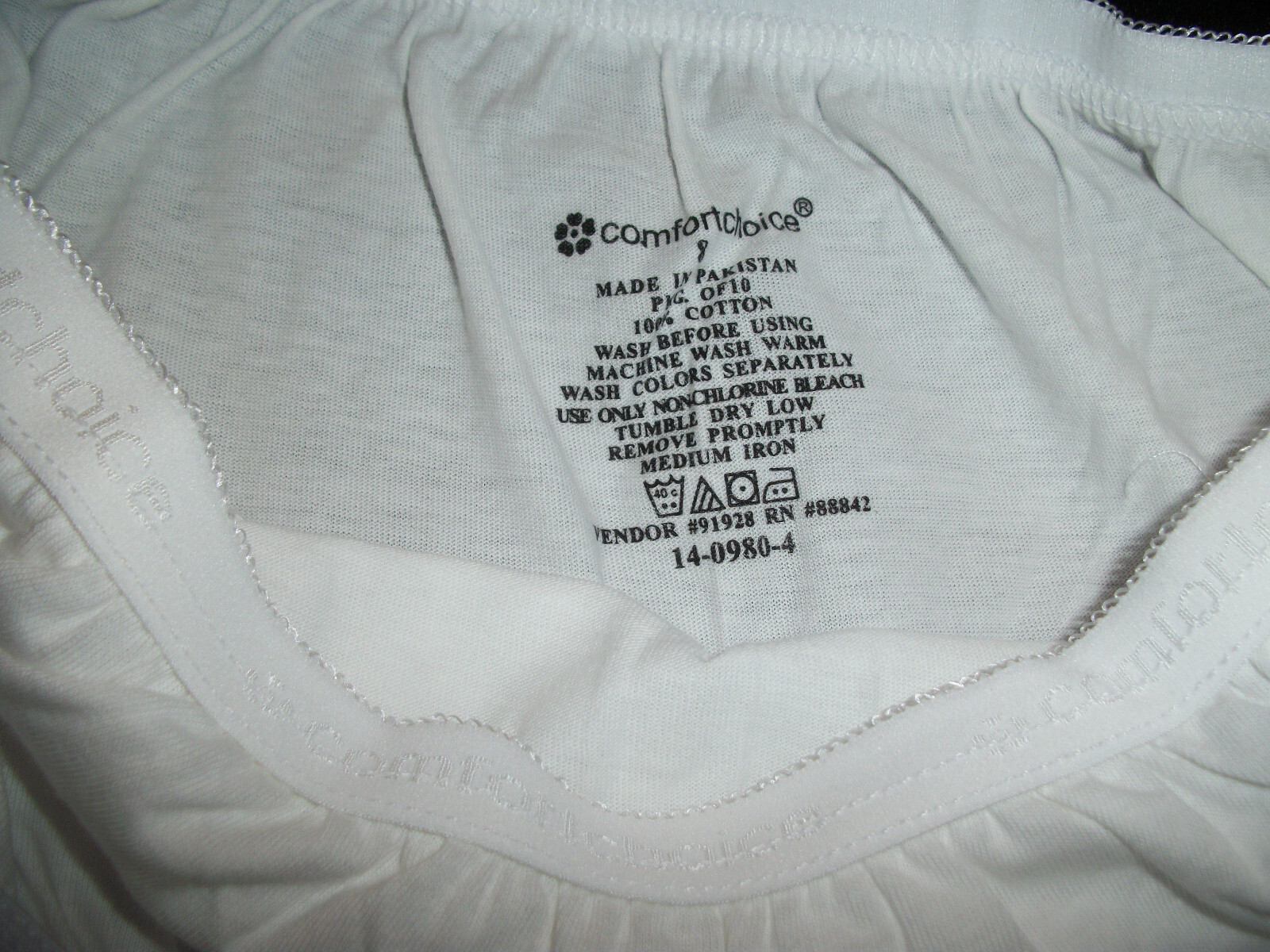 COMFORT CHOICE WOMENS PLUS SIZE 8 X-LARGE FULL CUT BRIEF PANTY 100% COTTON NWOT