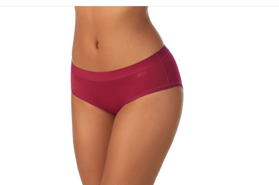 DKNY Women’s Active Comfort Bikini Panty in Garnet Red Size S 11078