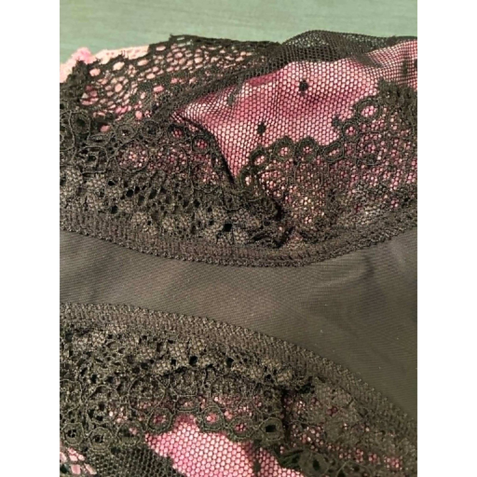 Secret Treasures Intimates Bikini Panties 6 Lace Mesh Black Teal Pink S 5