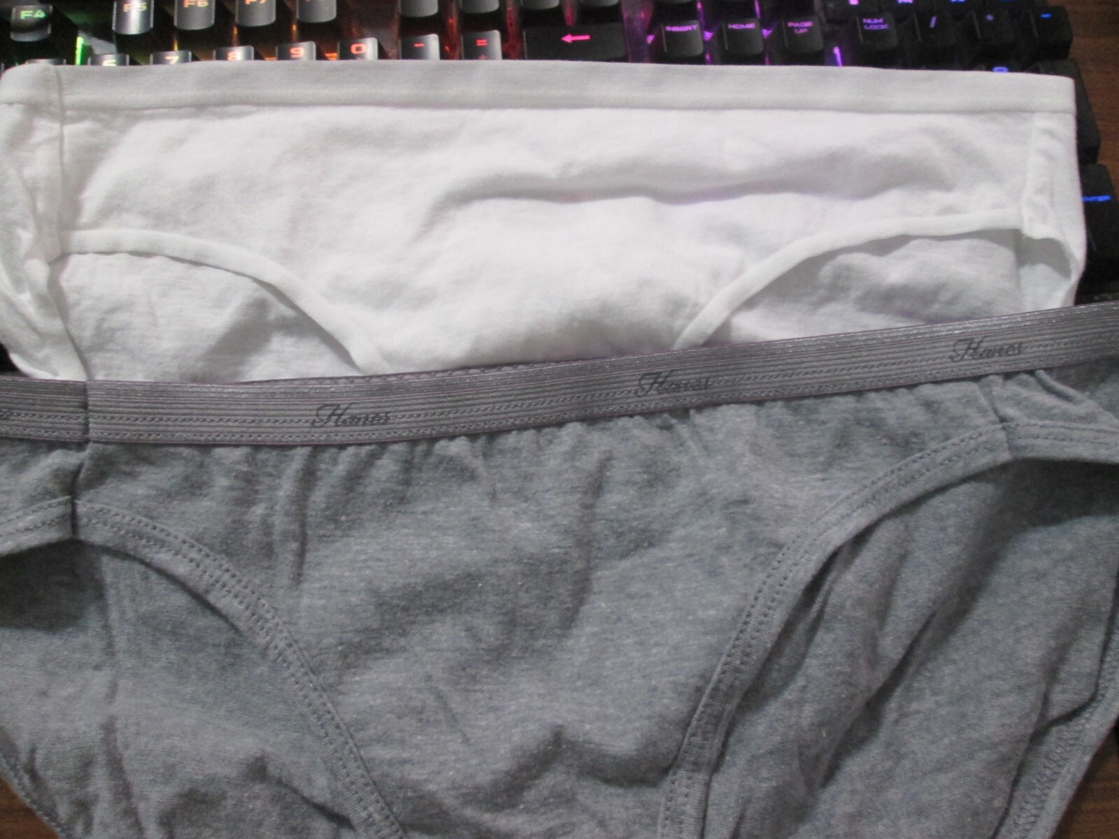 New Hanes & Auden Bikinis💕 Size 6 White + Gray Heather 100% & 75% Cotton