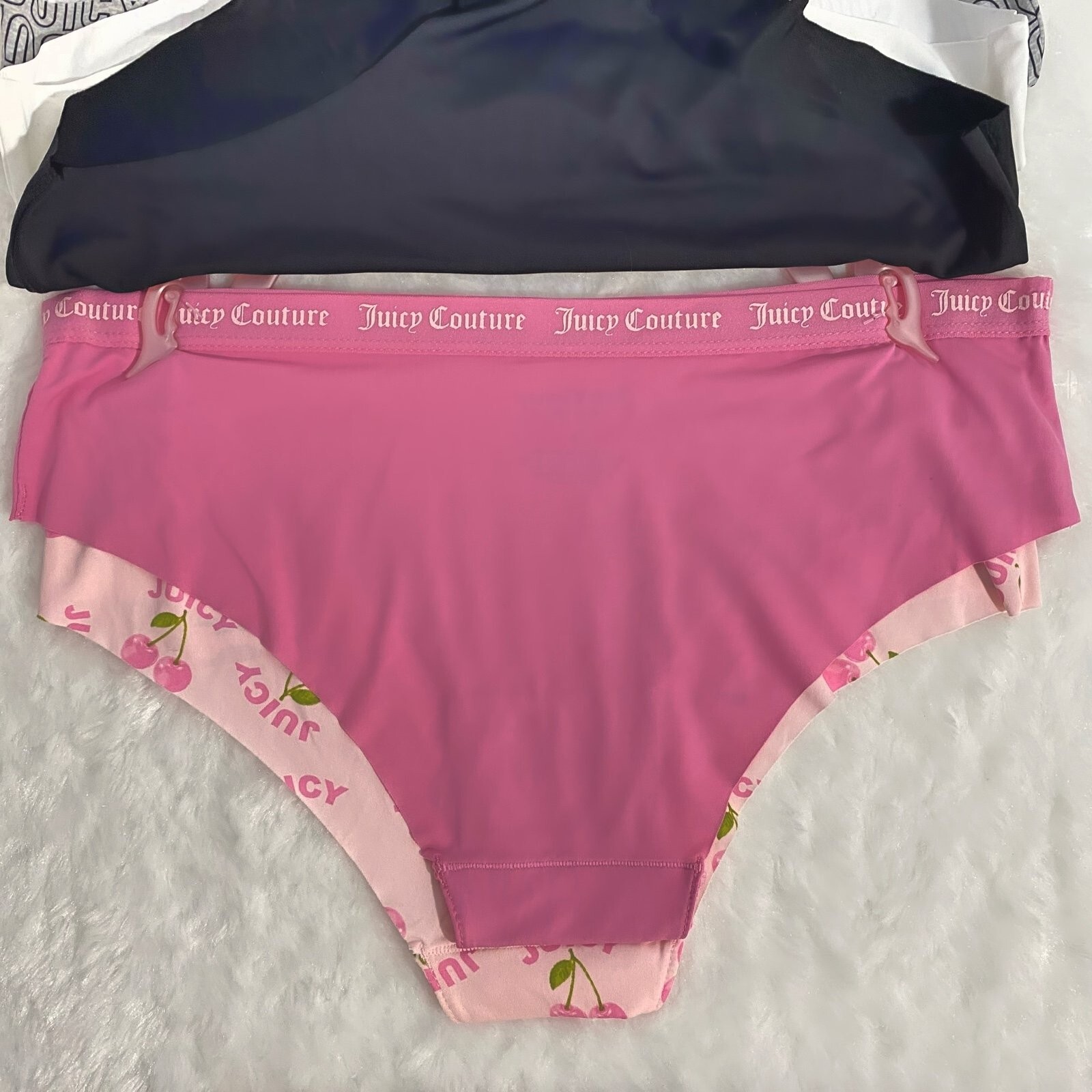 Juicy Couture Bikini Brief Pink, Black, White, Gray Logo 5 Panties Set Size L