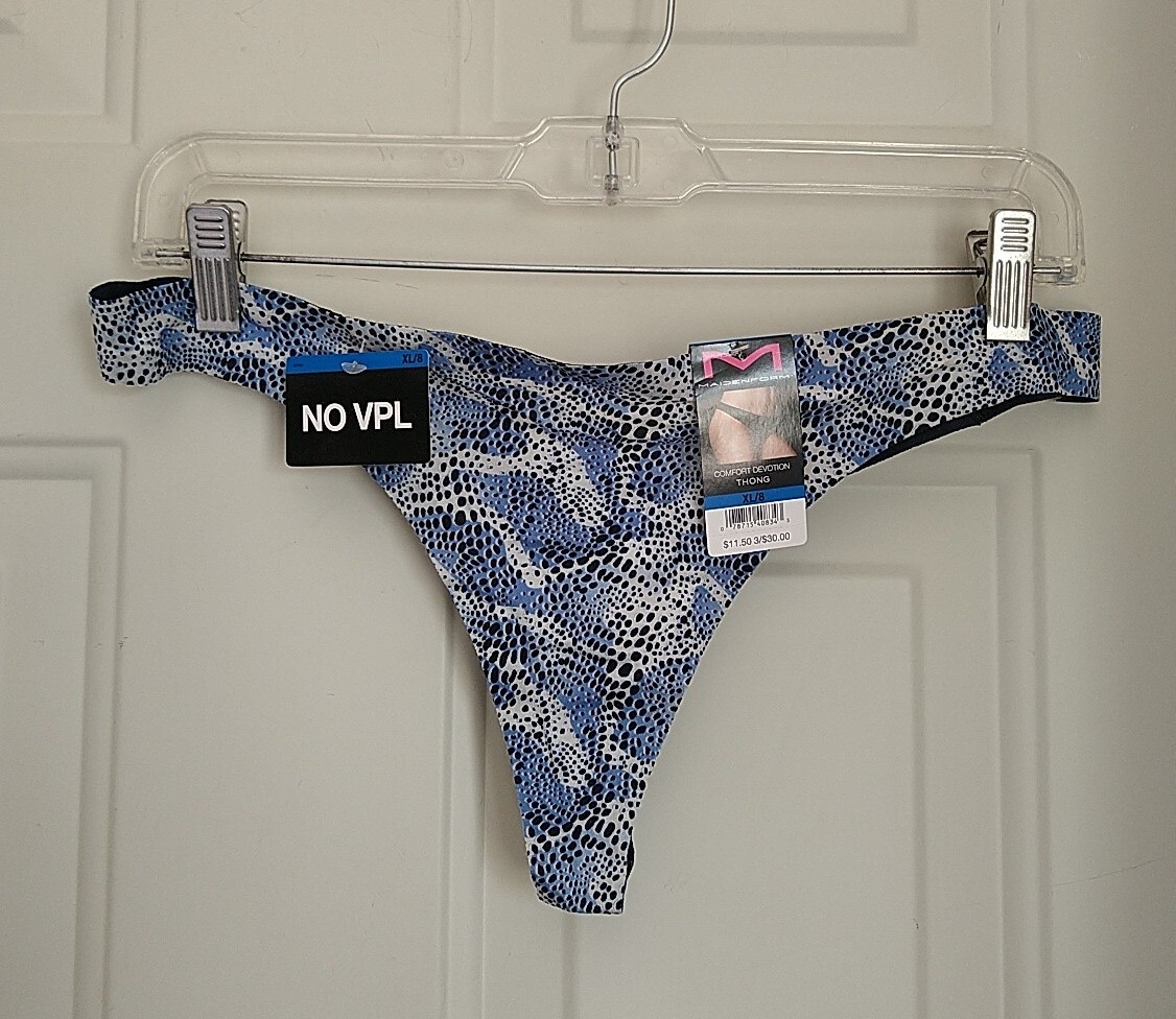 MAIDENFORM COMFORT DEVOTION ANIMAL PRINT THONG PANTY, SIZE XL/8