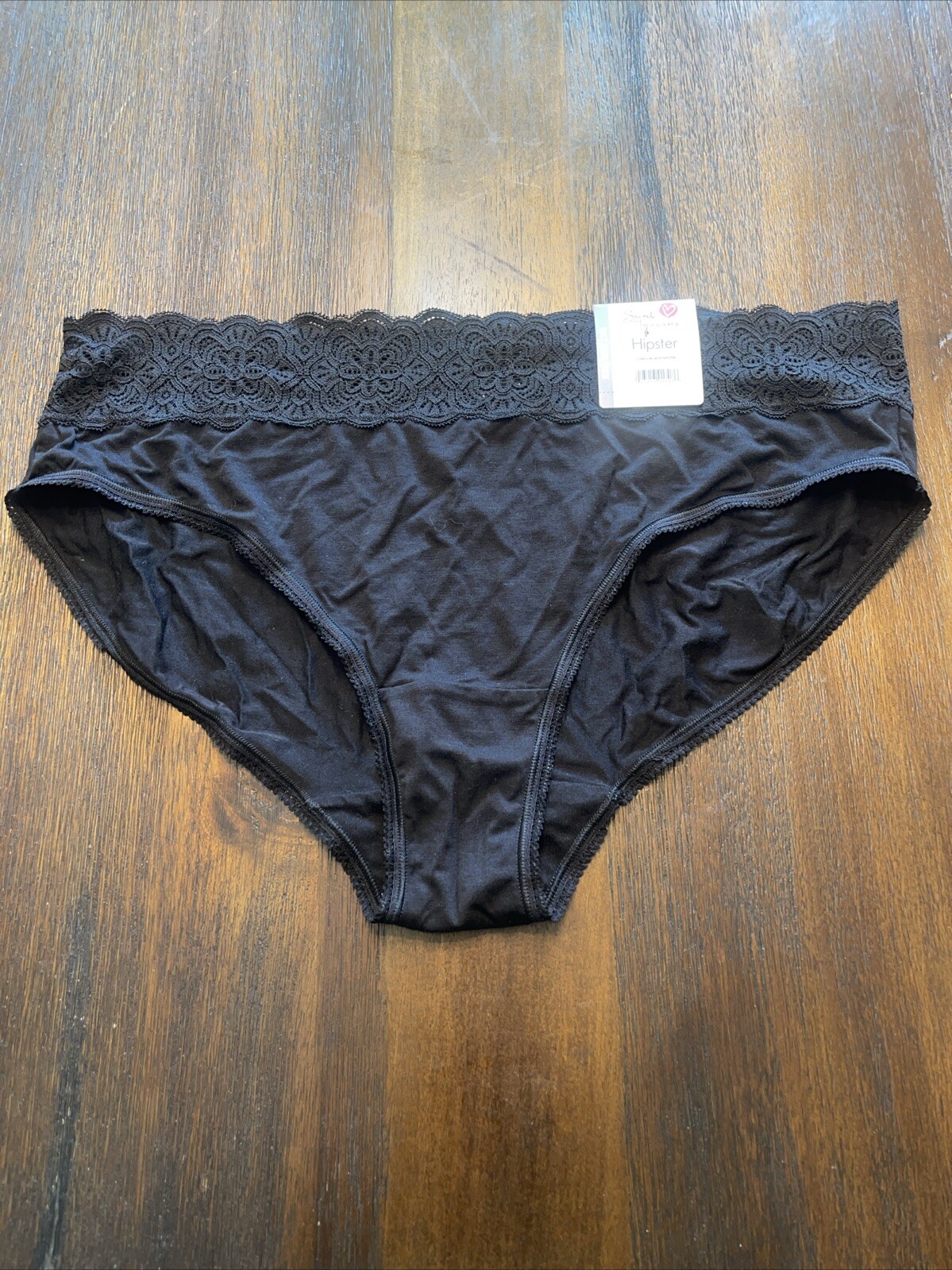 NWT Secret Treasures Bikini Panty Womens 2X Black Lace Sissy Feminine Romantic
