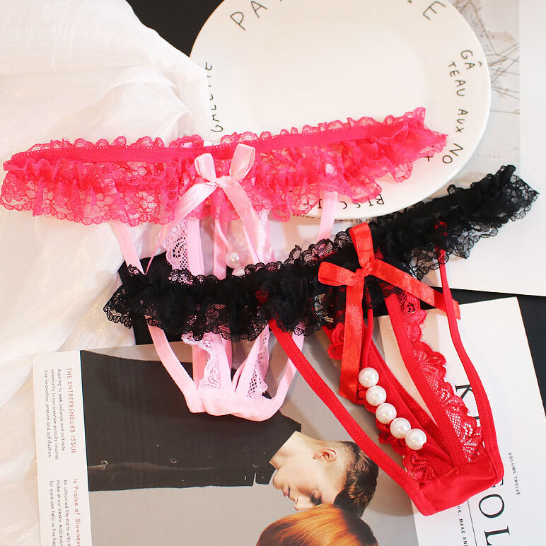 2 Pack Lot Sexy Womens Crotchles Panties G string Thong Underwear Lace Lingeries