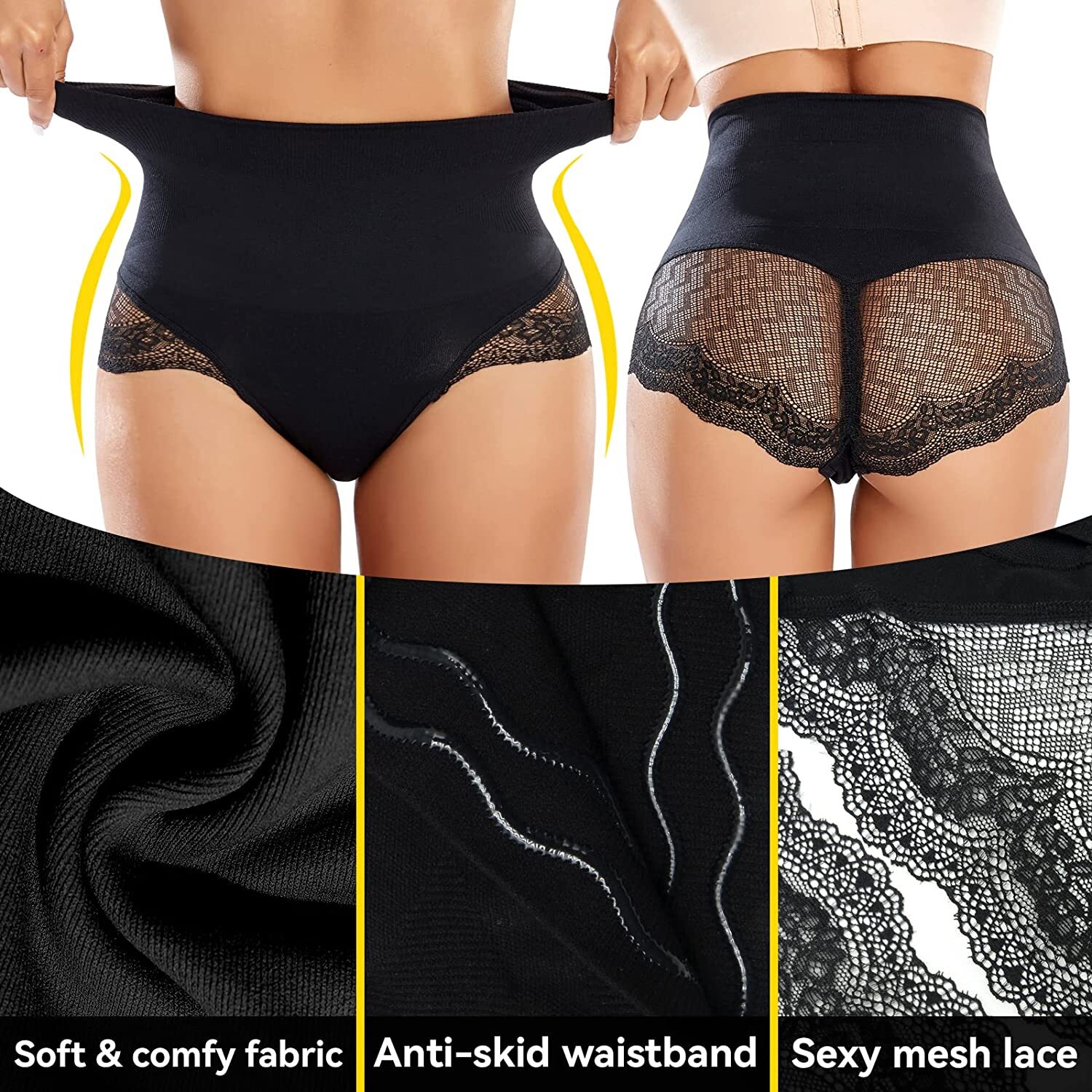 Tummy Control Shapewear Seamless Underwear Briefs Slim Lace Panties Body Shaper