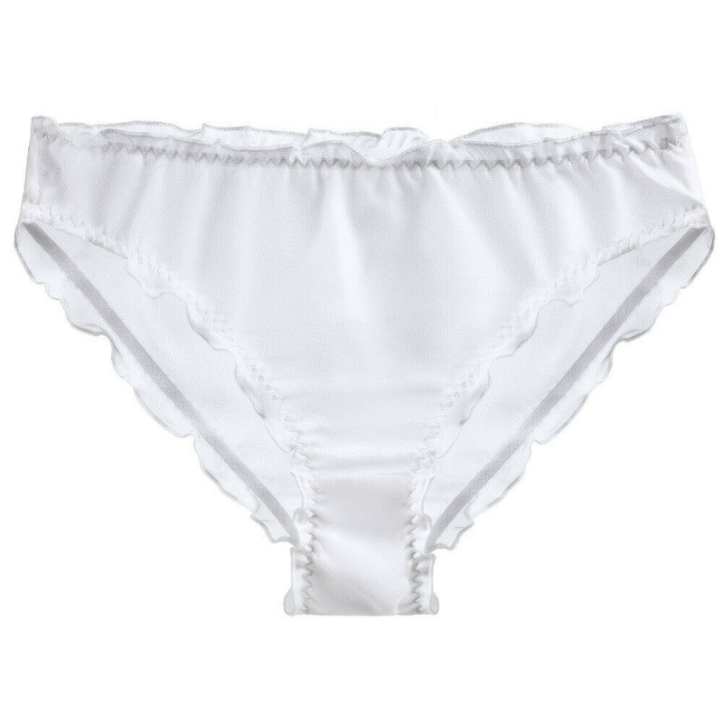Womens Sexy See Through Ruffles Panties Lingerie Chiffon Sheer Briefs Underwear