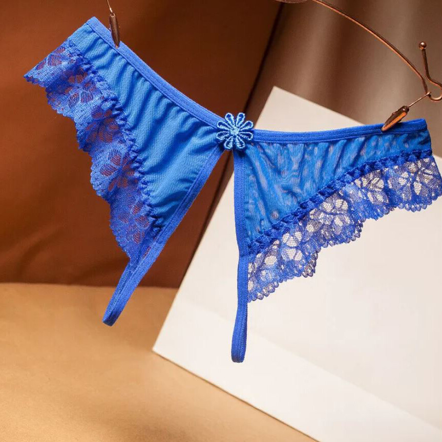 Womens Panties Lace Floral Crotchless Thongs Underwear Lingerie G-String Briefs