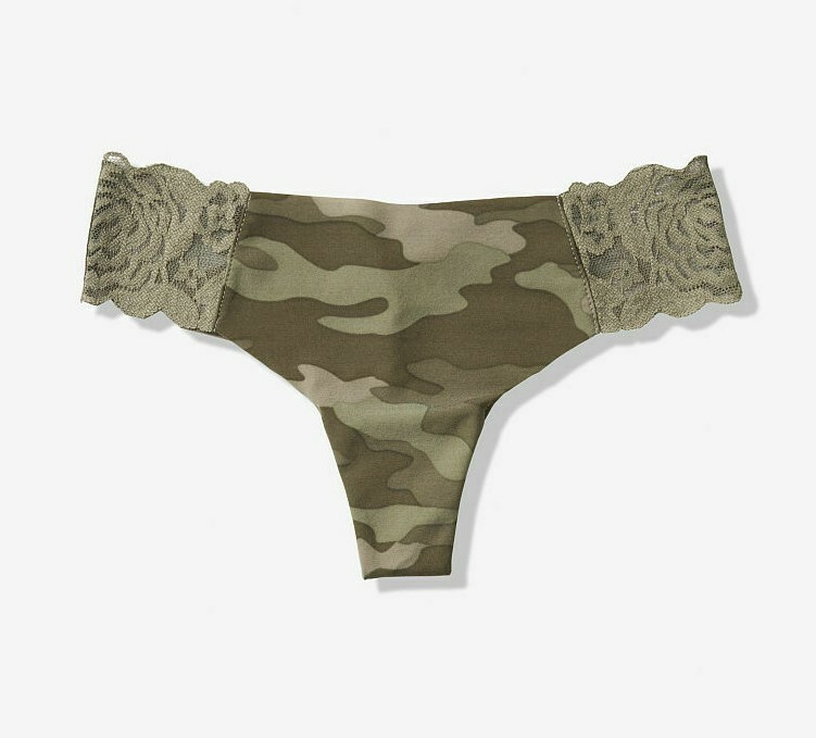 Victorias Secret Seamless NWT Lace Side Trim No-Show THONG Panty SEXY Raw PINK