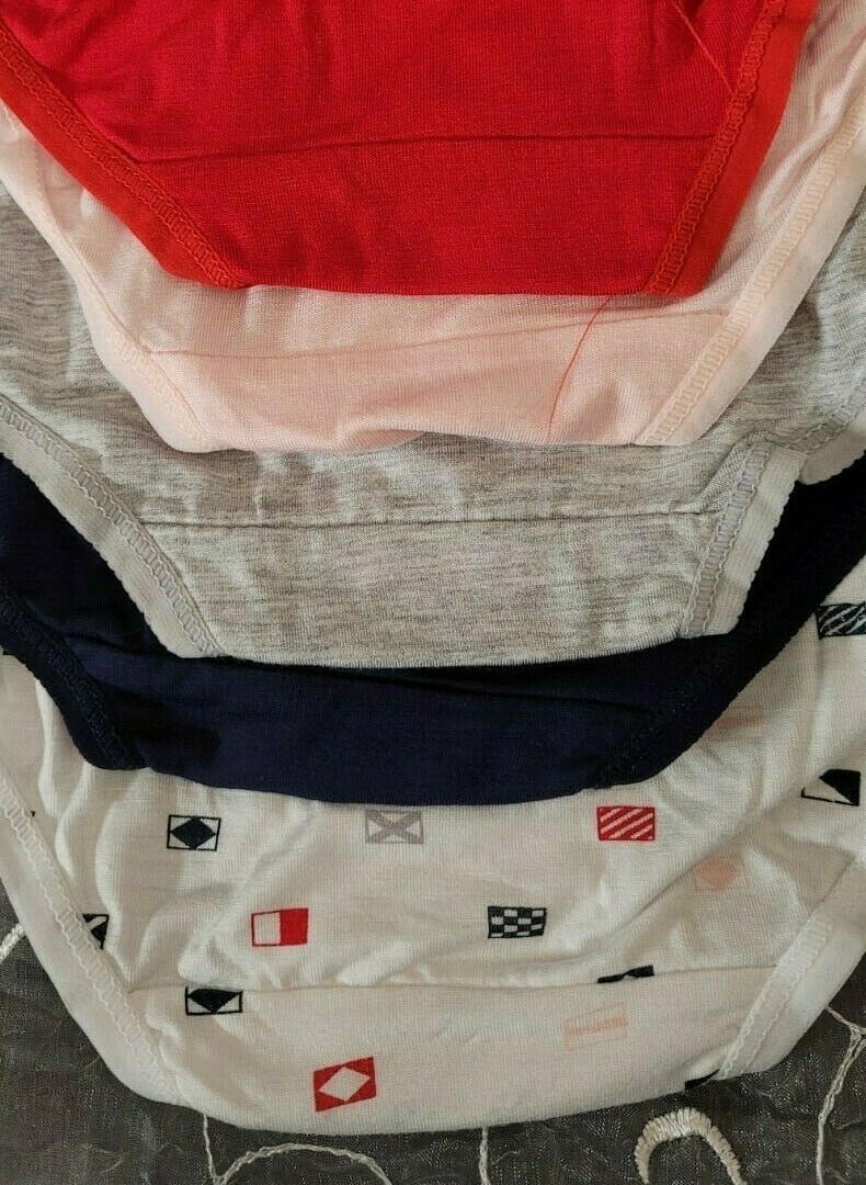 Nautica 5 Super Soft Hipster XL White w/Flag Print Navy Gray Pink Red SHIPS FREE