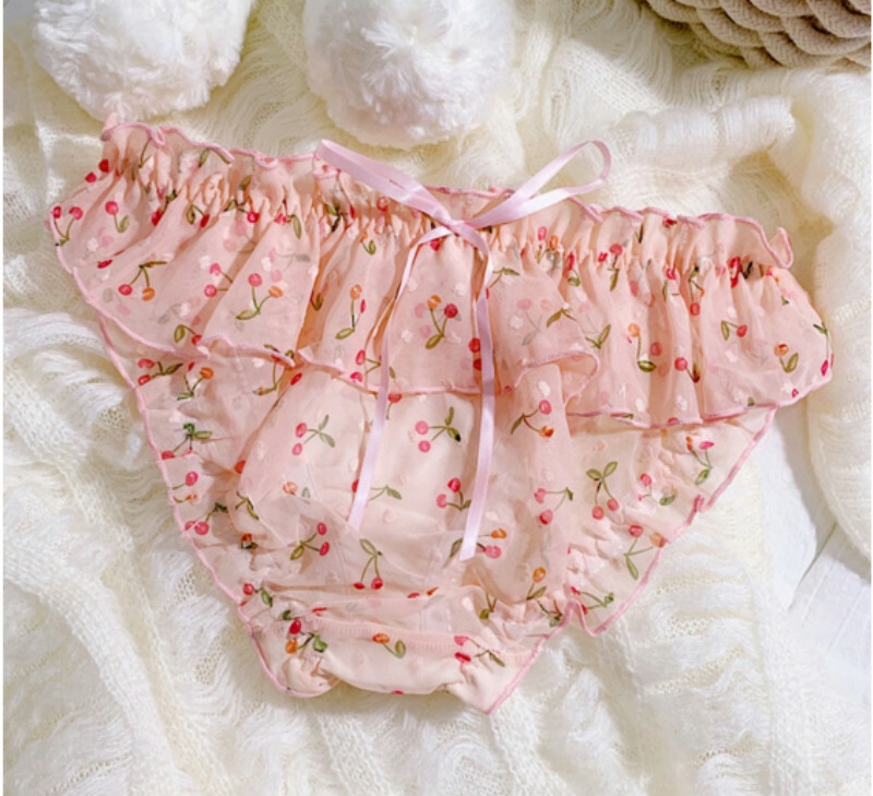 Sexy Japanese Mori Girl Underwear Chiffon Sweet Briefs Bow Underpants Panties