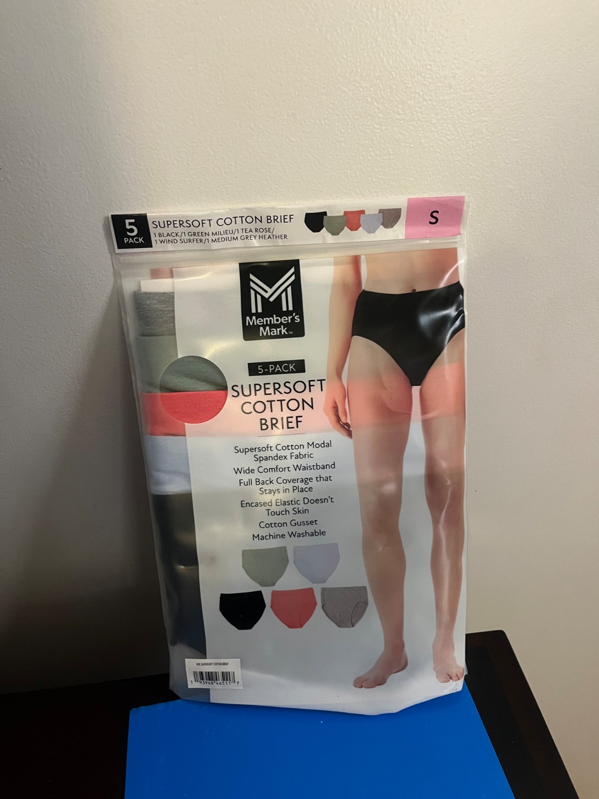 NEW WOMEN’S SIZE SMALL (4-6) MEMBER’S MARK SUPERSOFT COTTON BRIEF UNDERWEAR 5-PK