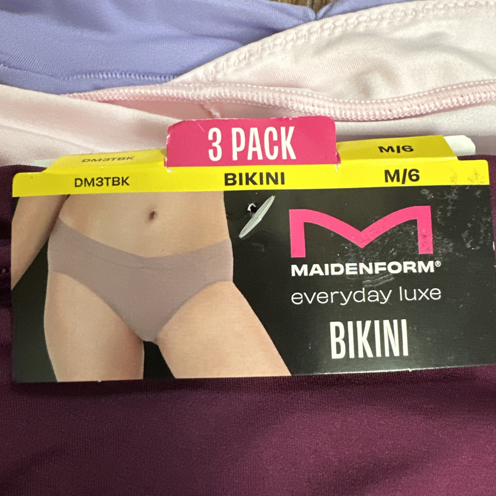 NWT SEXY! Silky 3 Pack Size M/6 Maidenform Everyday Luxe Bikini Panties