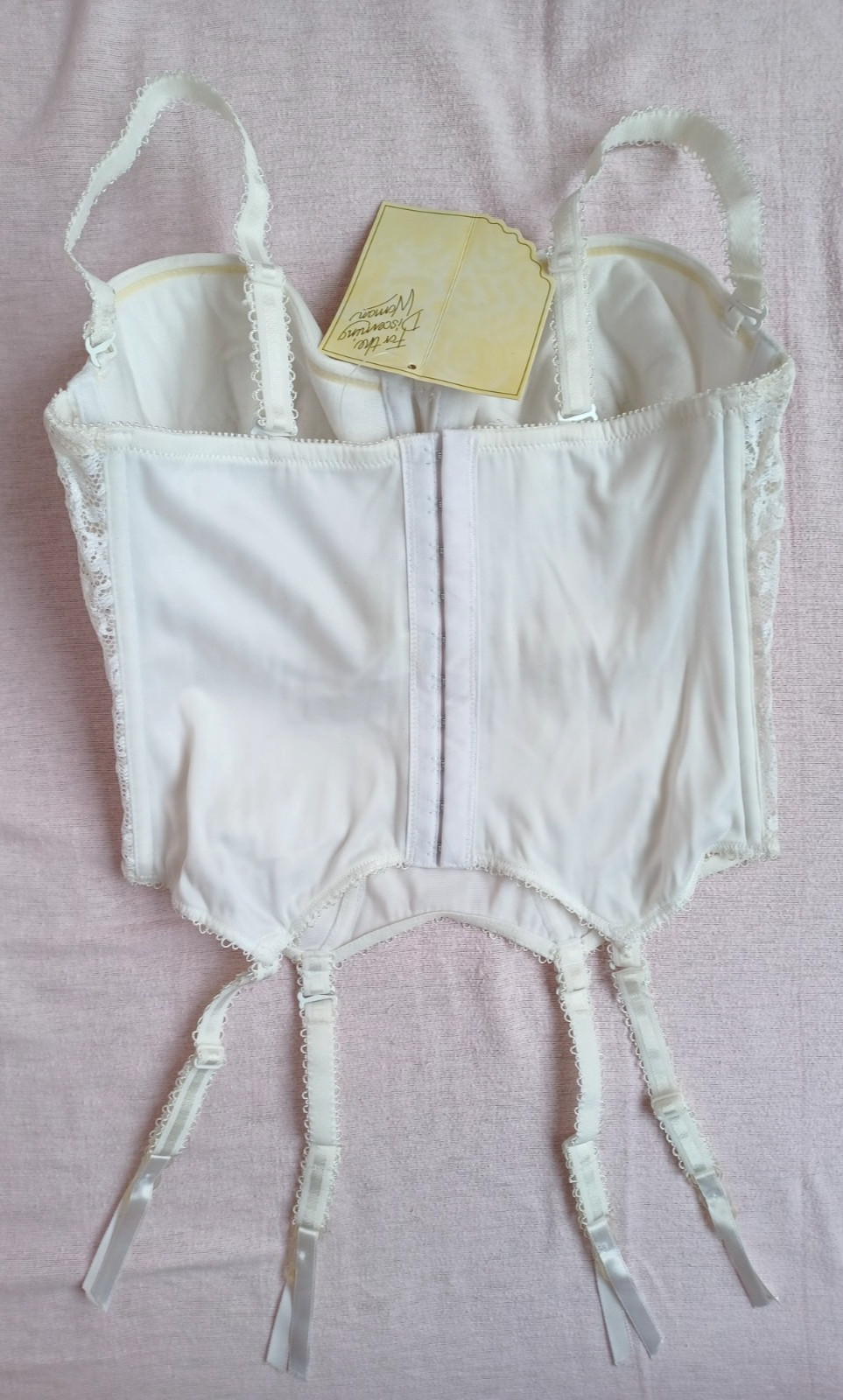 PANACHE Lingerie Beautiful Cream Smooth Satin Side Lace Suspender Basque Sze 32D