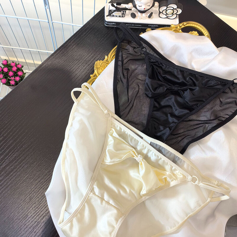 6 Pack Lot Sexy Womens Satin Panties Briefs Bow Sheer Ladies Bikinis Lingeries