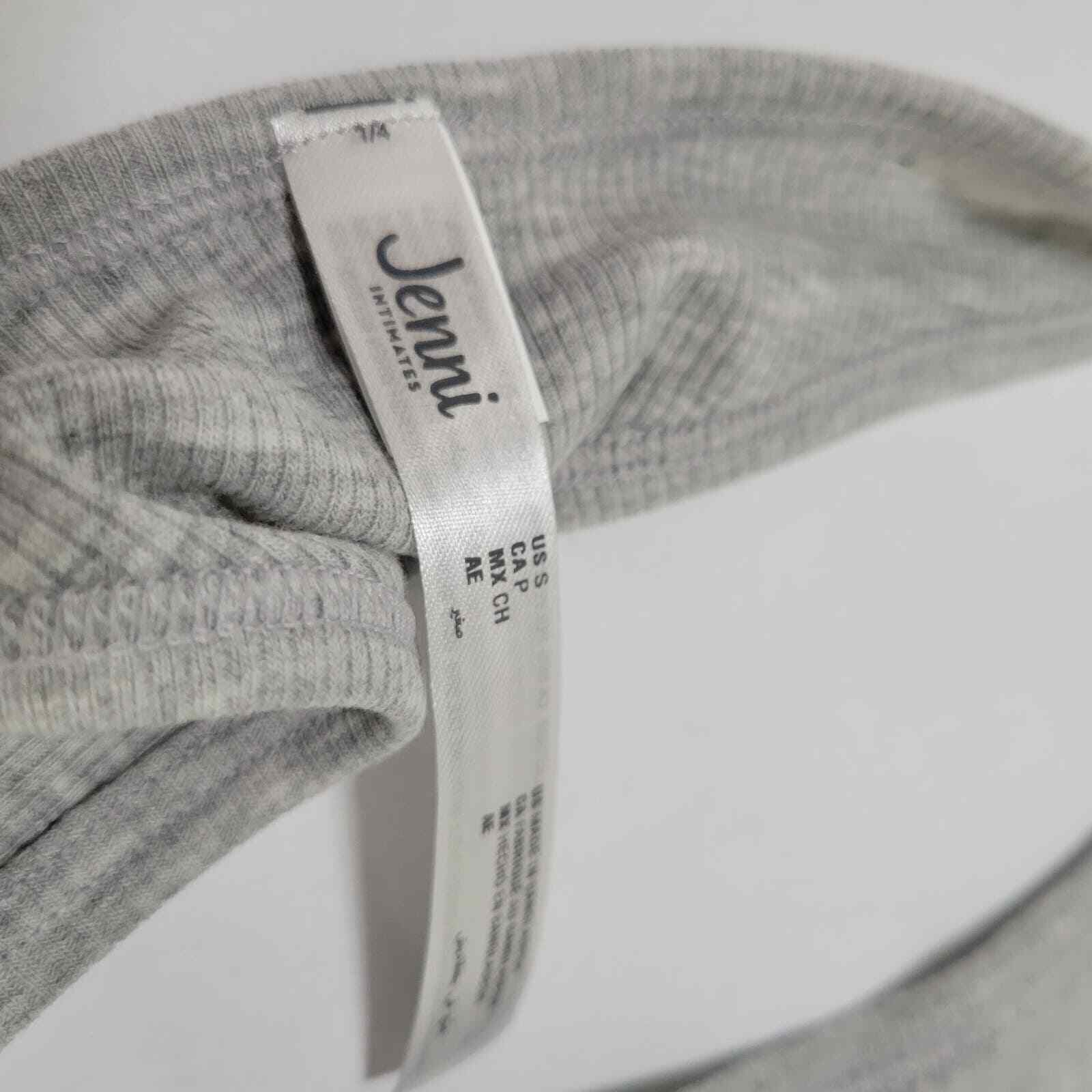 Jenni Women’s Ribbed Thong Panty, Sleep Grey Heather NWT Small