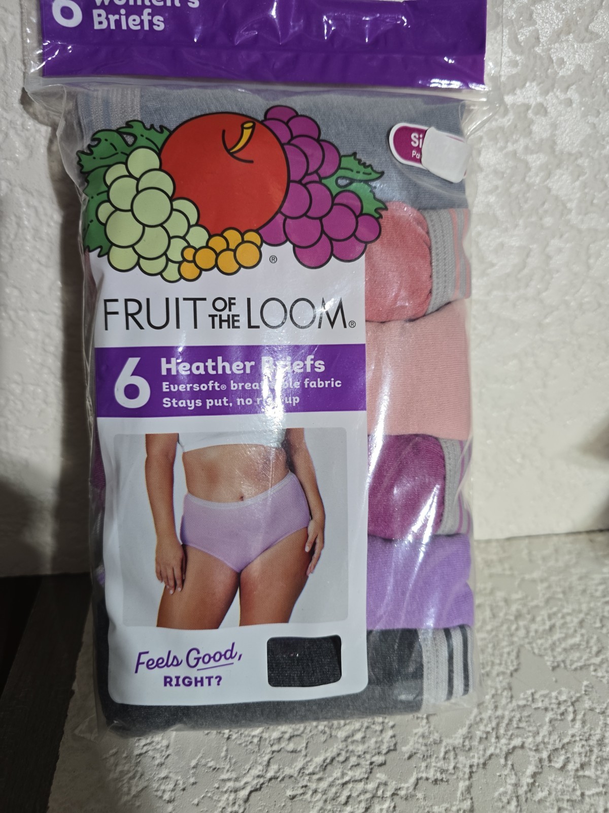 FRUIT OF THE LOOM HEATHER BRIEFS MULTI COLOR PANTIES 6 PAIRS WOMEN’S SIZE 9/2X