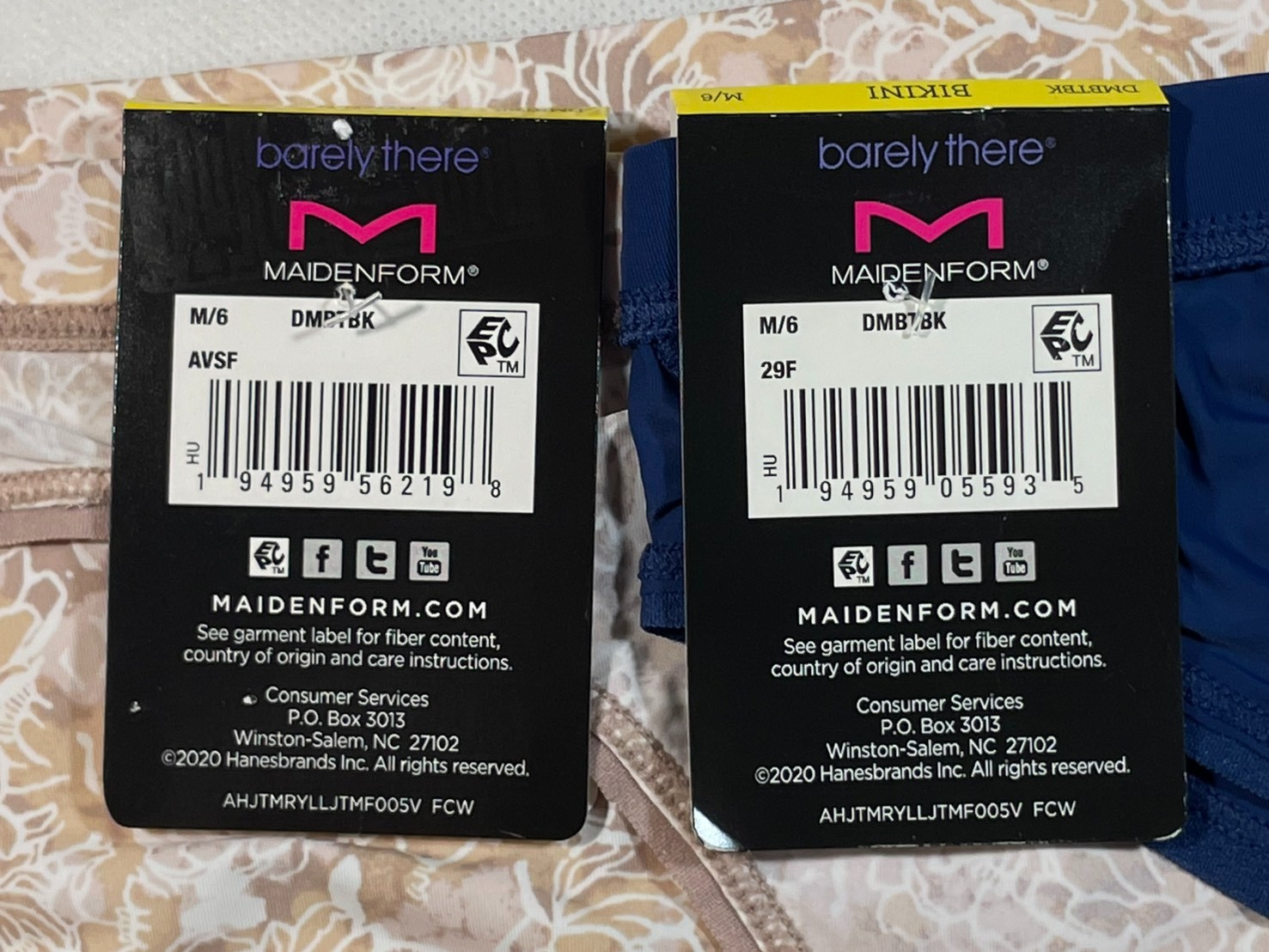 NWT Maidenform Women’s M Barely There® Invisible Look Bikini 2-Pack, DMBTBK