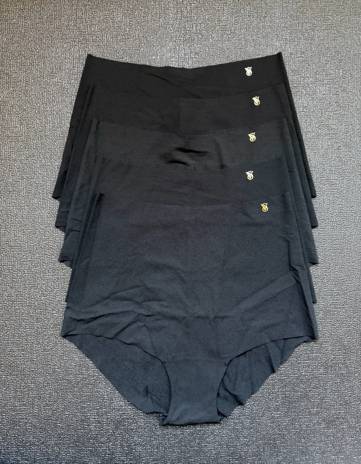 5-Pack Victoria’s Secret Sz M No-Show Modern Brief Slip Panty Bundle Lot Black