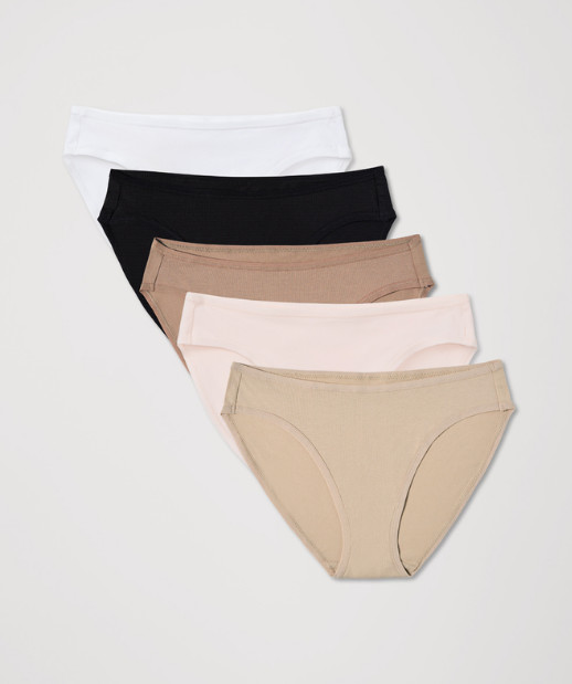 NEW PACT Organic Everyday Classic Fit Bikini 5-Pack, Core Edit (NWT)